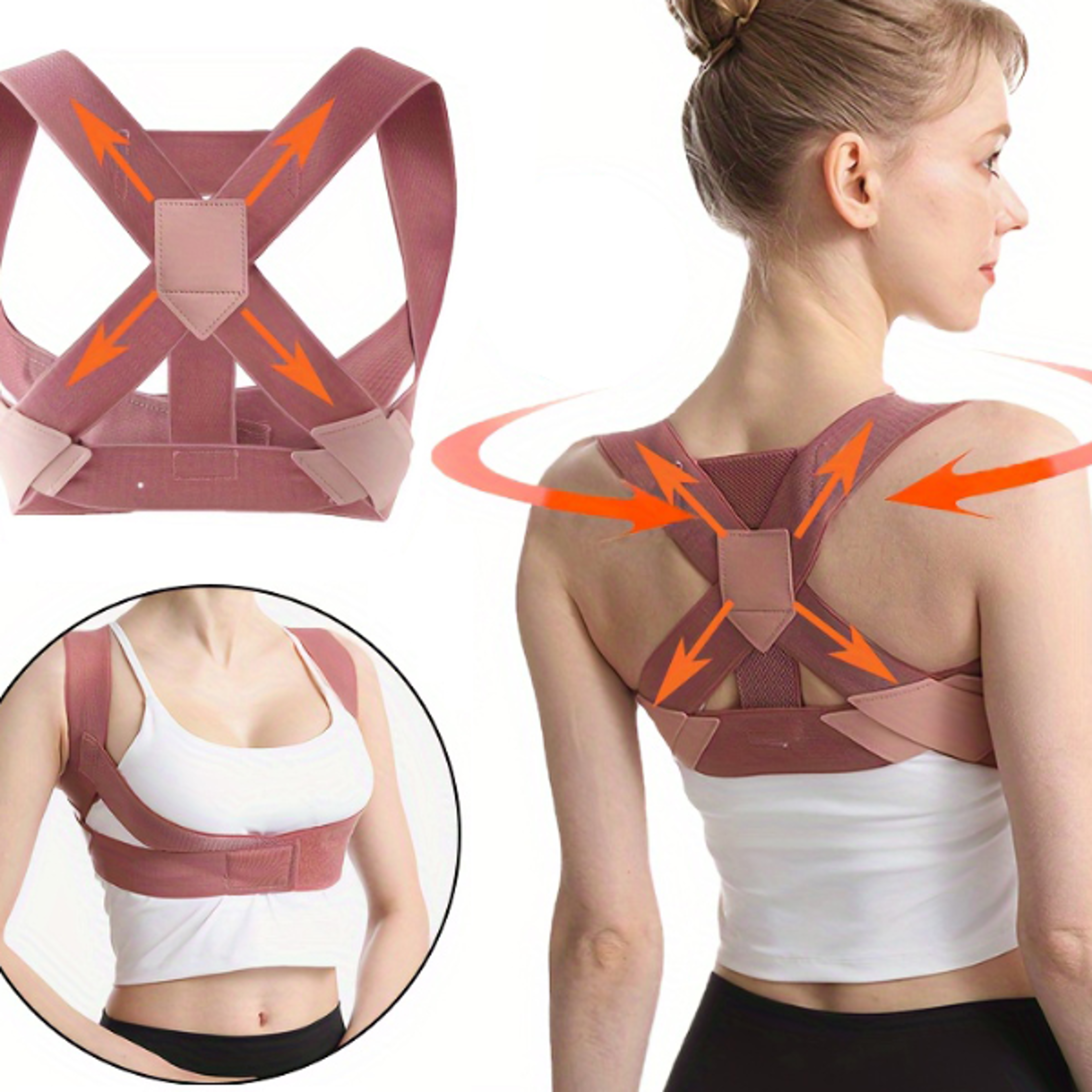 advanced posture corrector for adults, invisible back, neck & chest alignment support