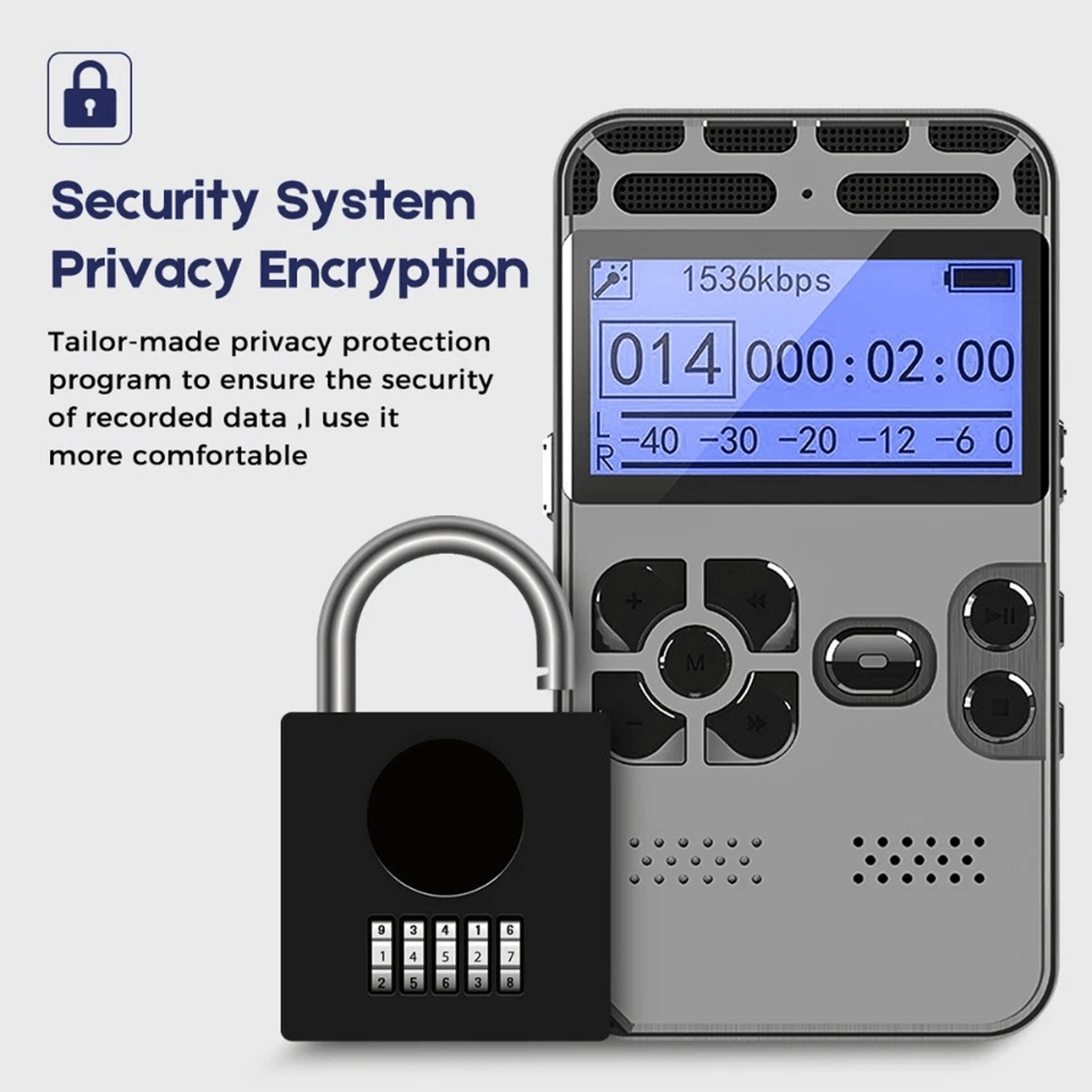 Rechargeable Digital Voice Recorder With LCD Display  MP3 Playback 7