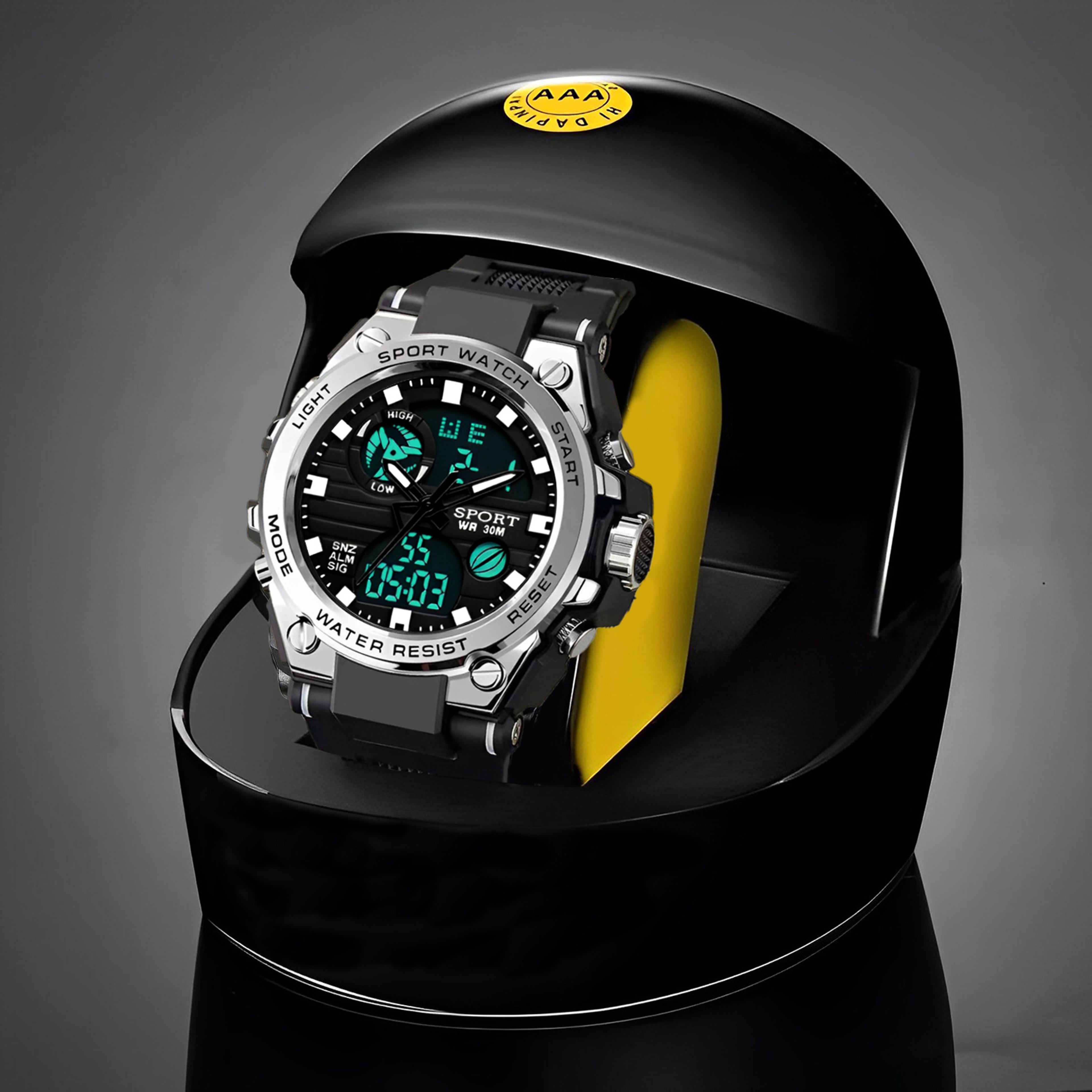 led digital watch dual display sports electronic watch with alarm stopwatch