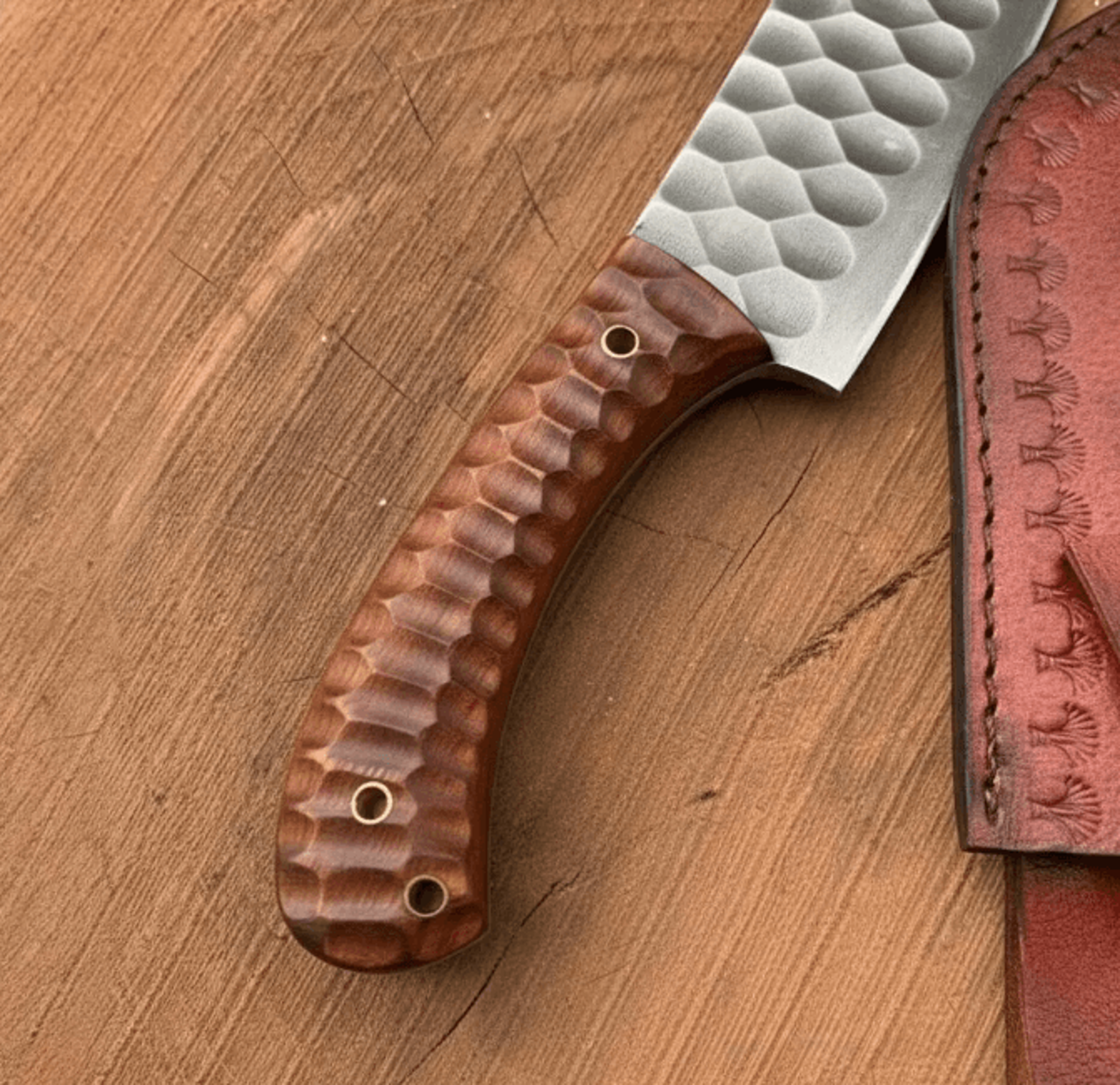 buynow hardwood handle chef knife leather sheath