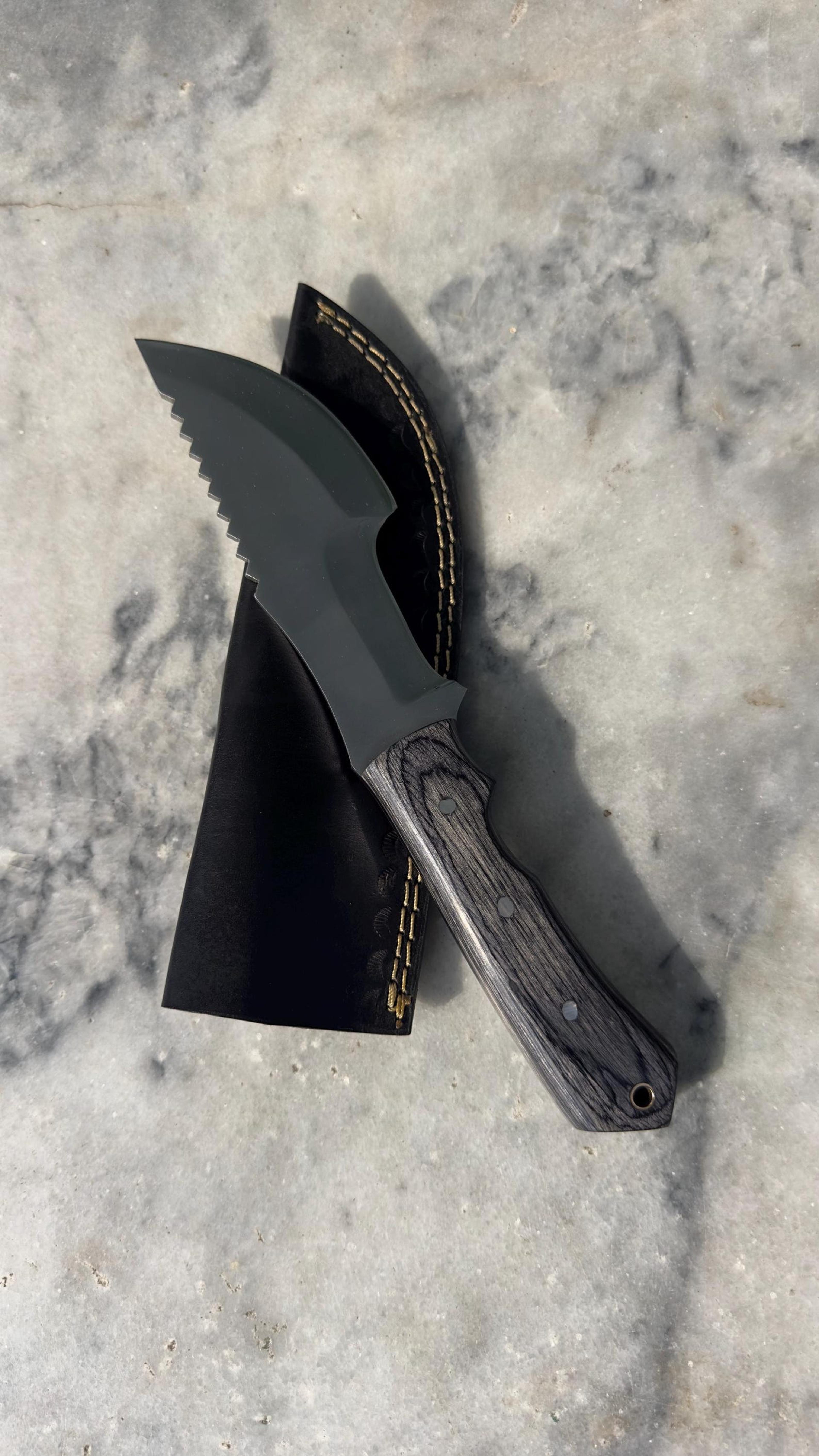 Handmade Tracker Knife Set Hunting Camping Survival Knives With Leather Sheaths 1