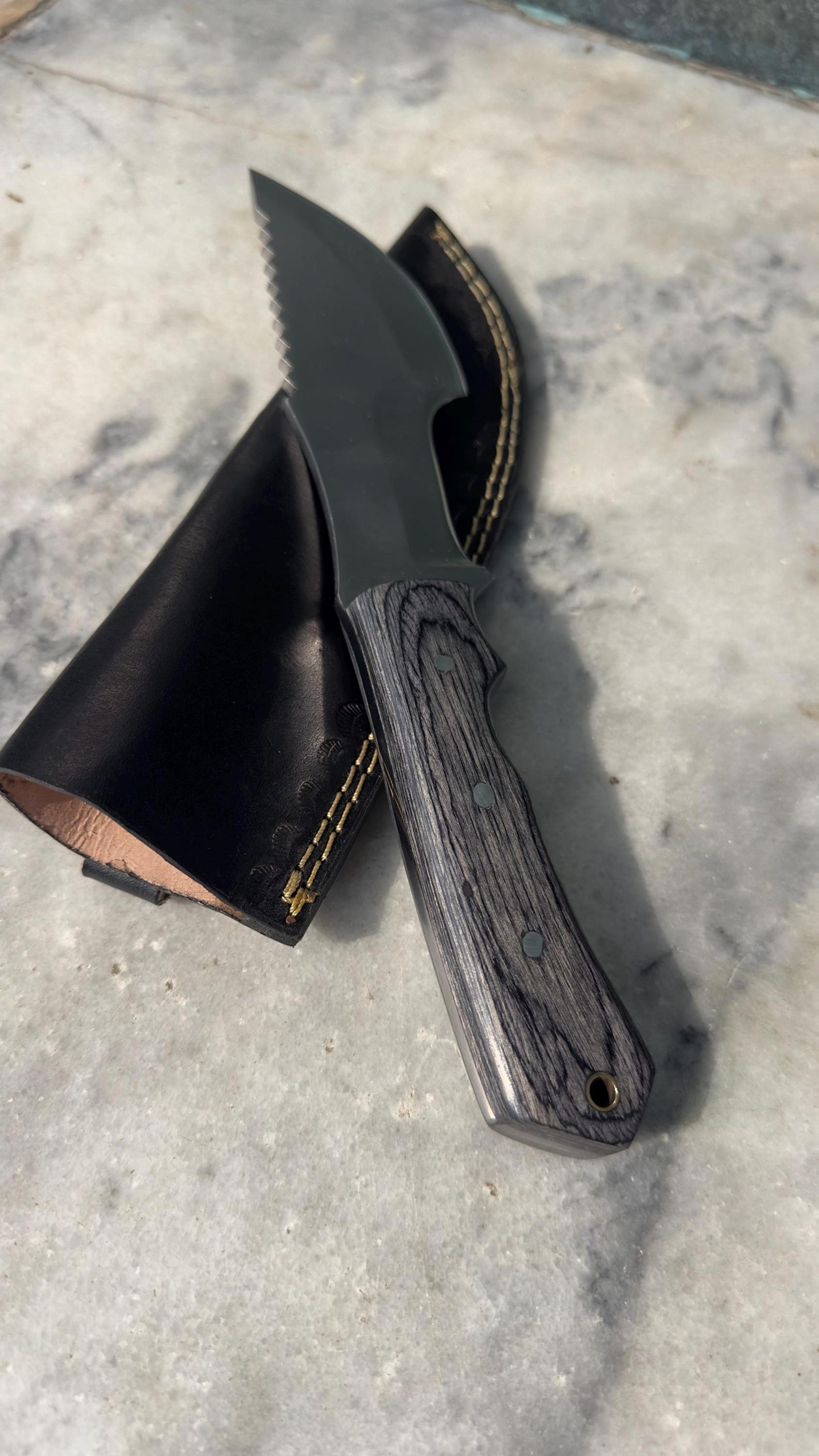 Handmade Tracker Knife Set Hunting Camping Survival Knives With Leather Sheaths 2