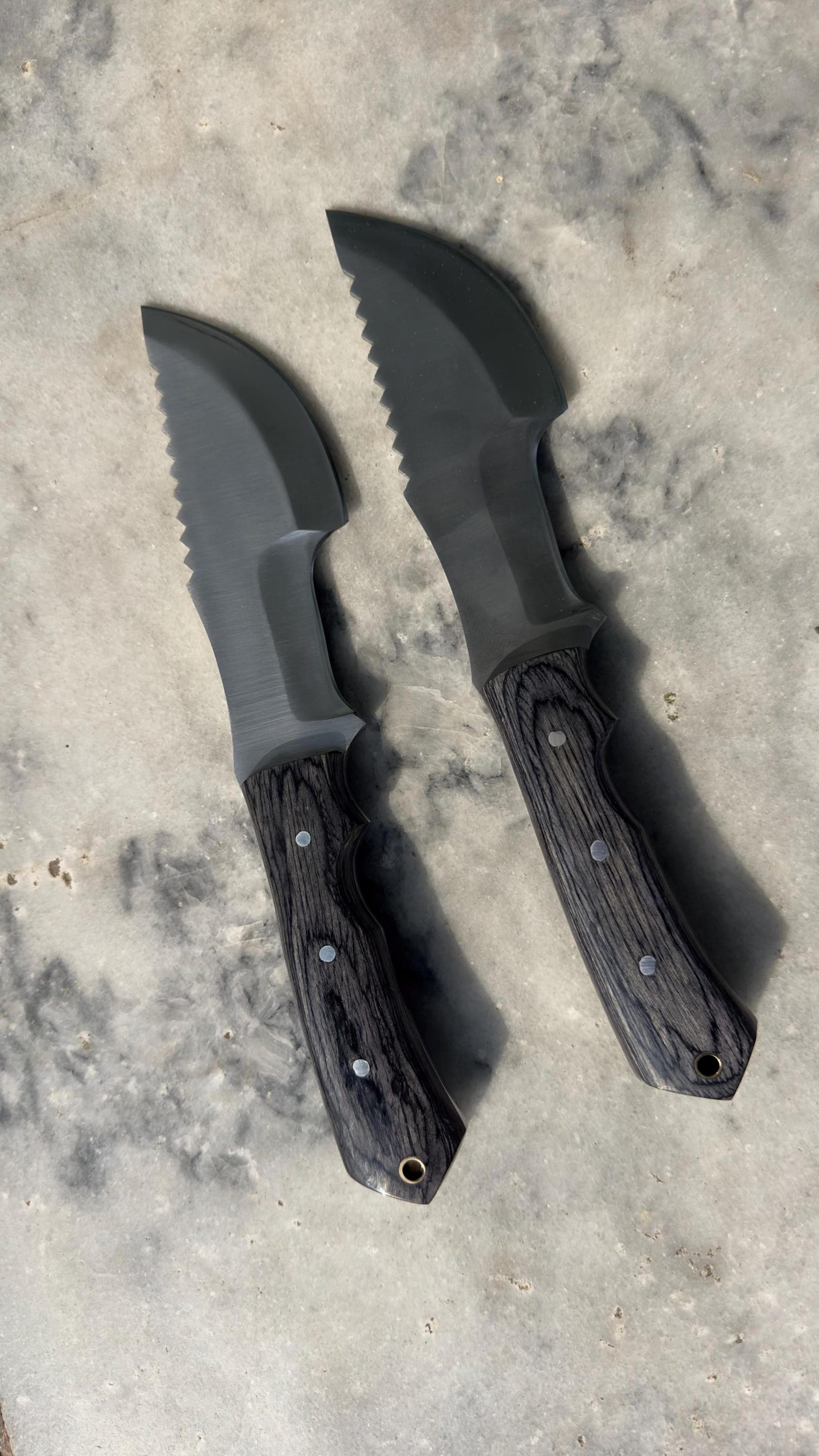 Handmade Tracker Knife Set Hunting Camping Survival Knives With Leather Sheaths 3