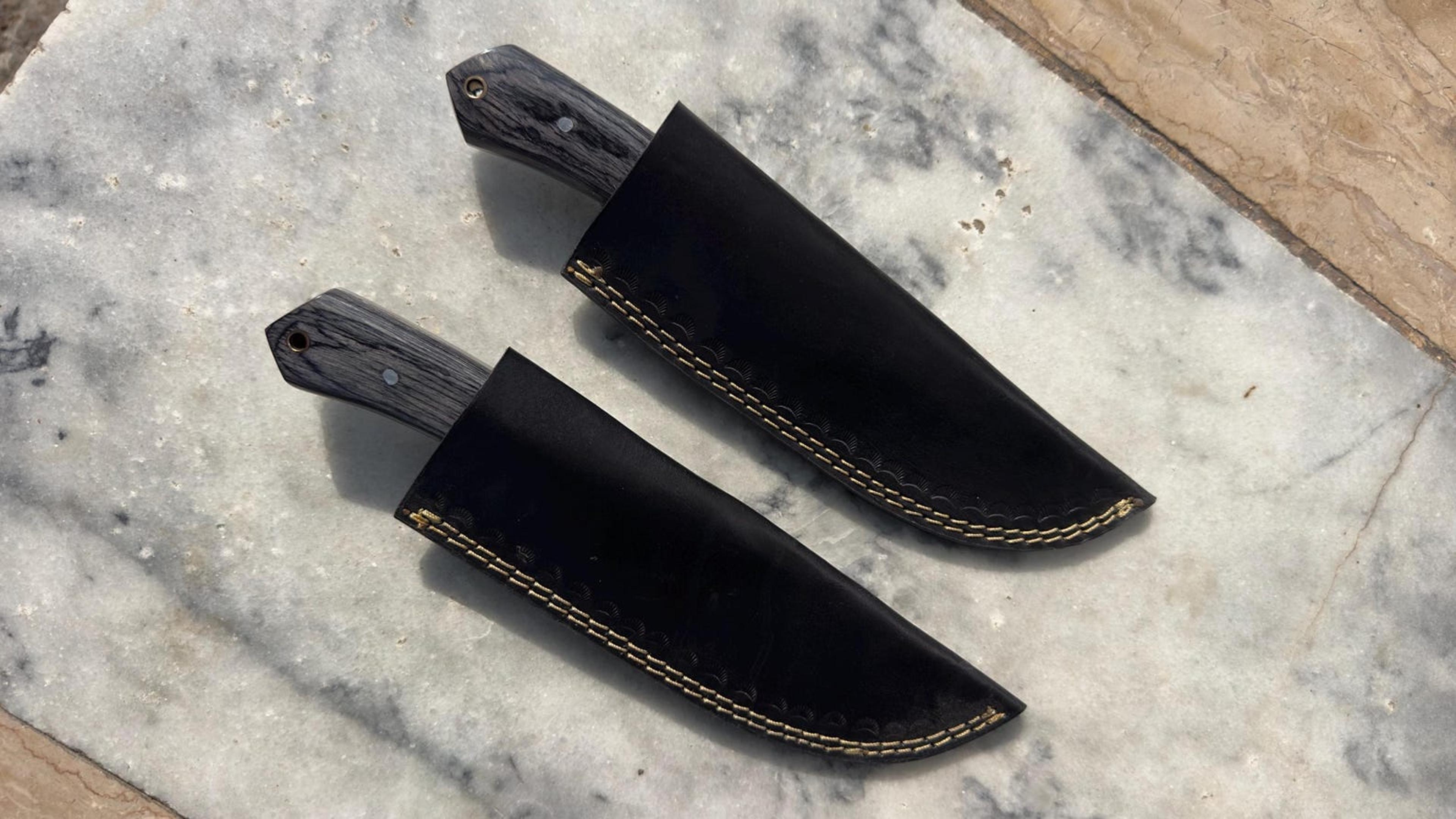 Handmade Tracker Knife Set Hunting Camping Survival Knives With Leather Sheaths 5