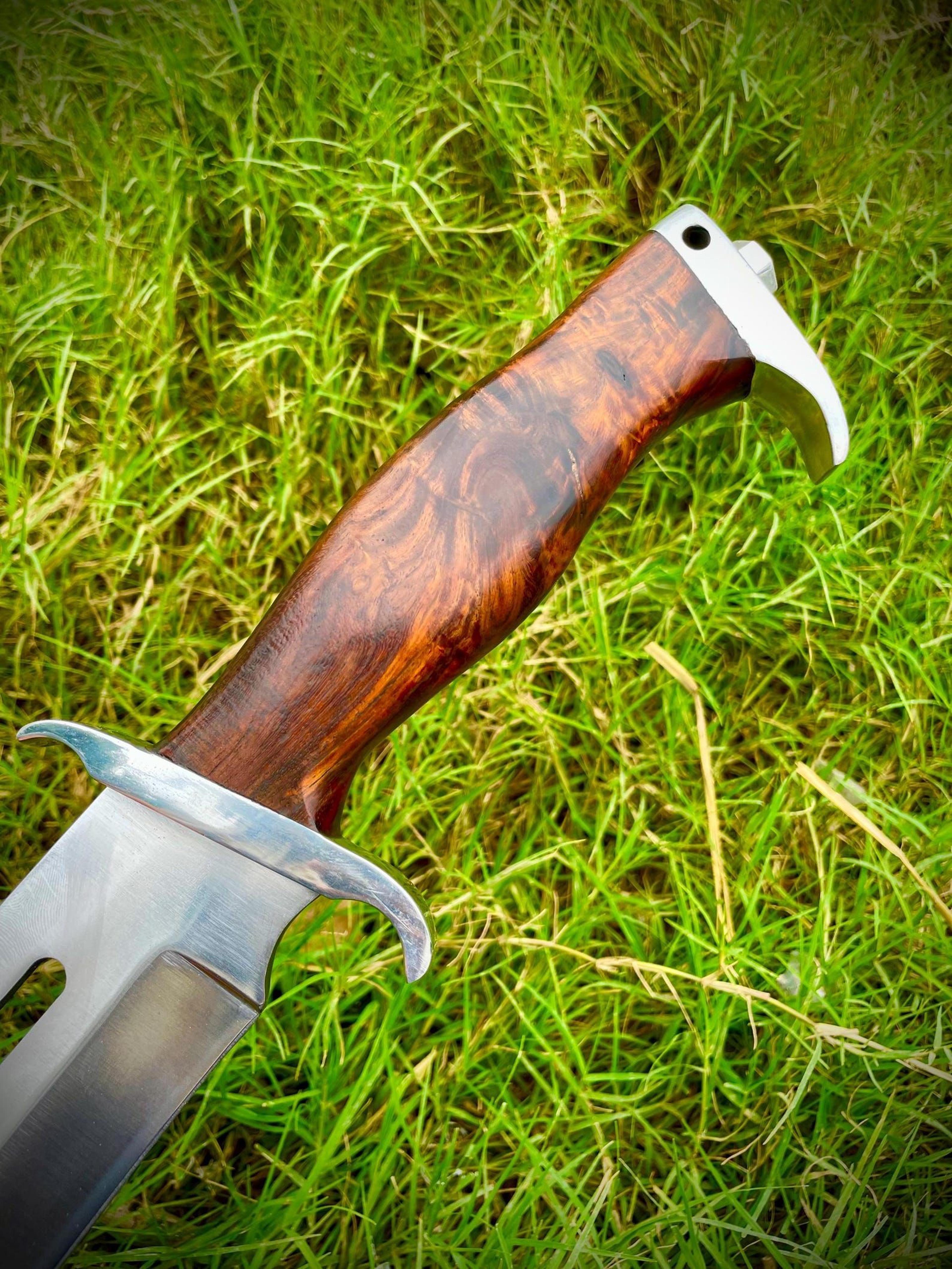 Handmade Stainless Steel Rambo Knife Fixed Blade Hunting Knife With Leather Sheath 5