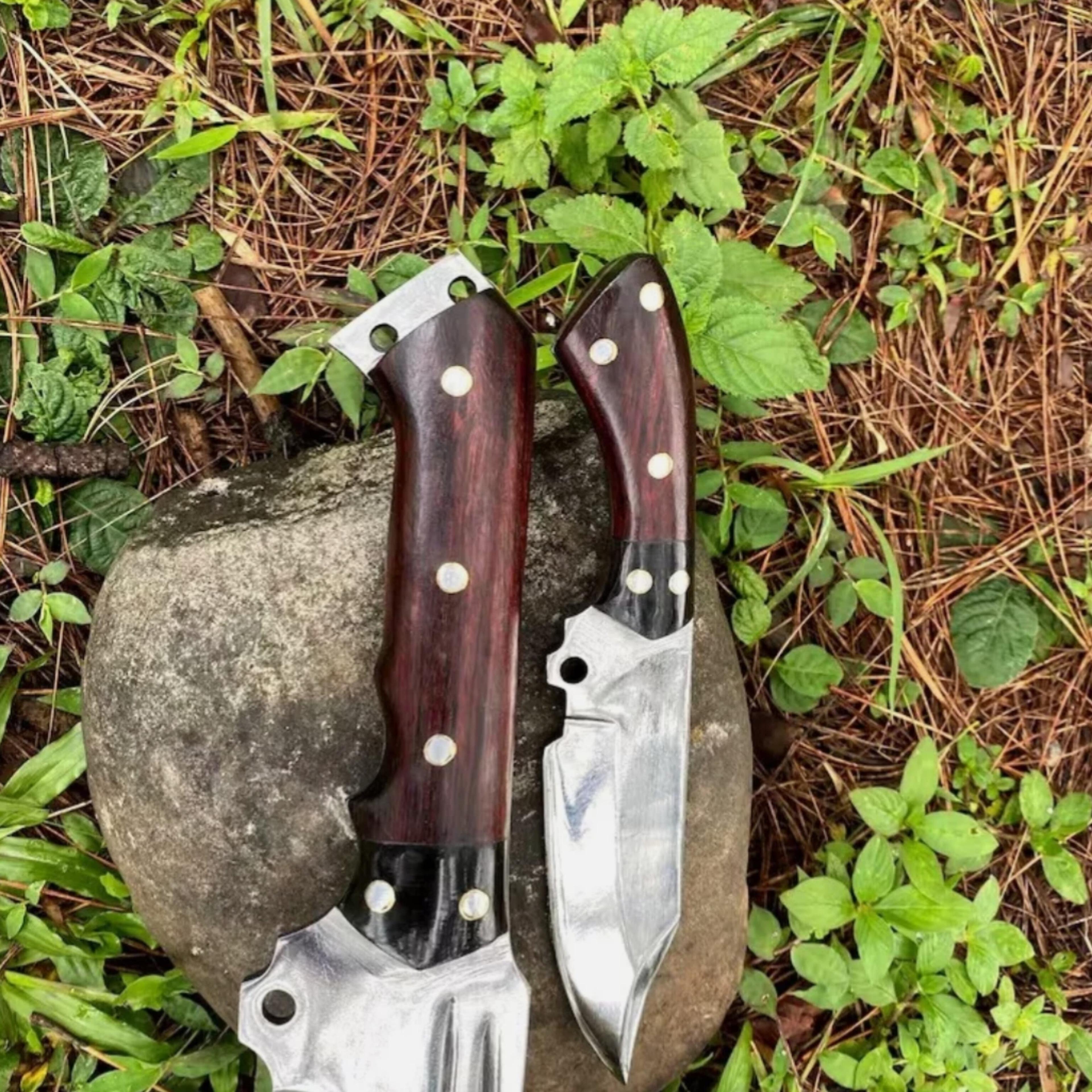 Custom Handmade Carbon Steel Blade Survival Bowie Knife Hunting Knife Camping 0