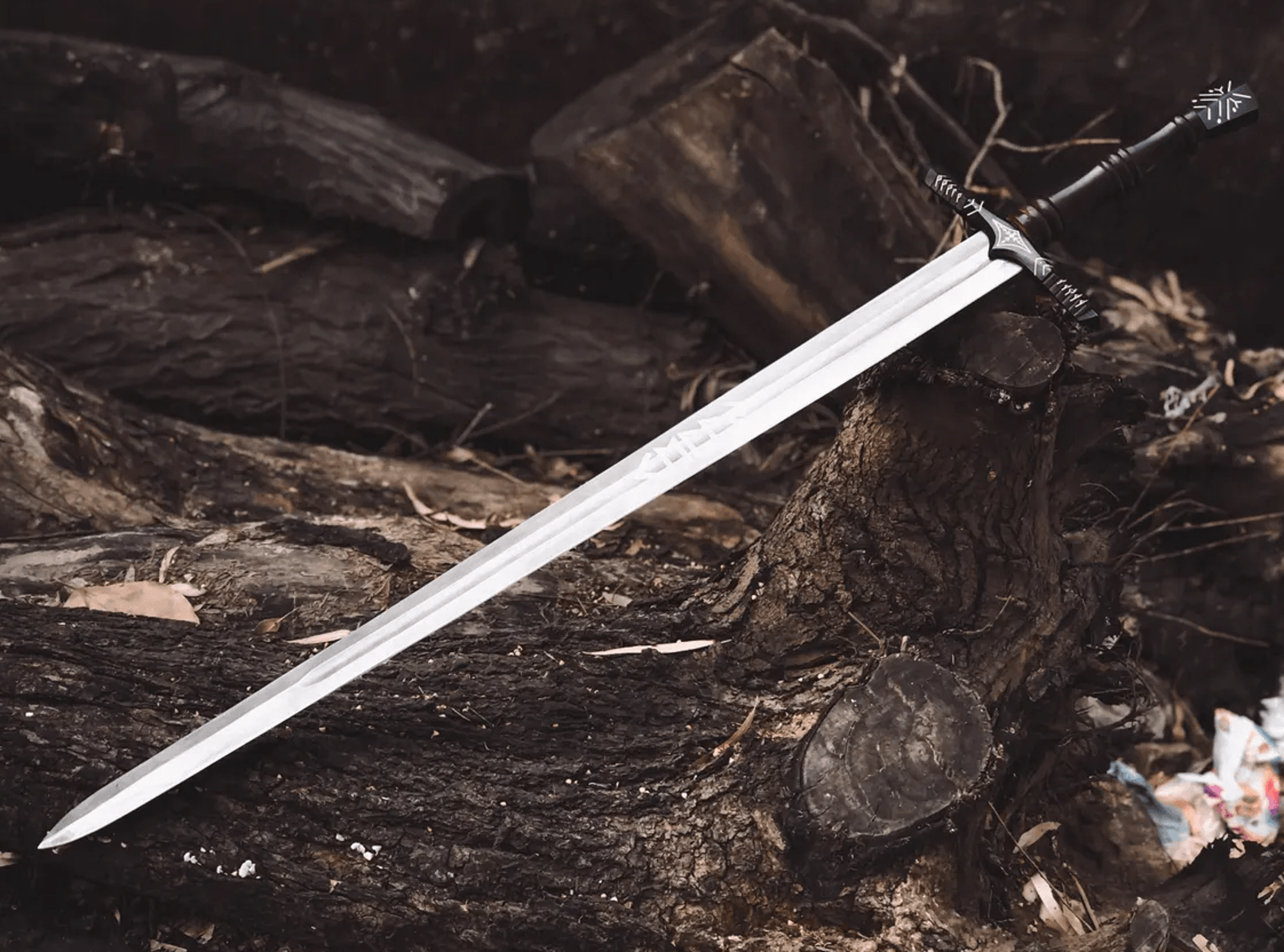 geralt of rivia witcher sword | griffin silver engraved blade – gift for men | bf gift
