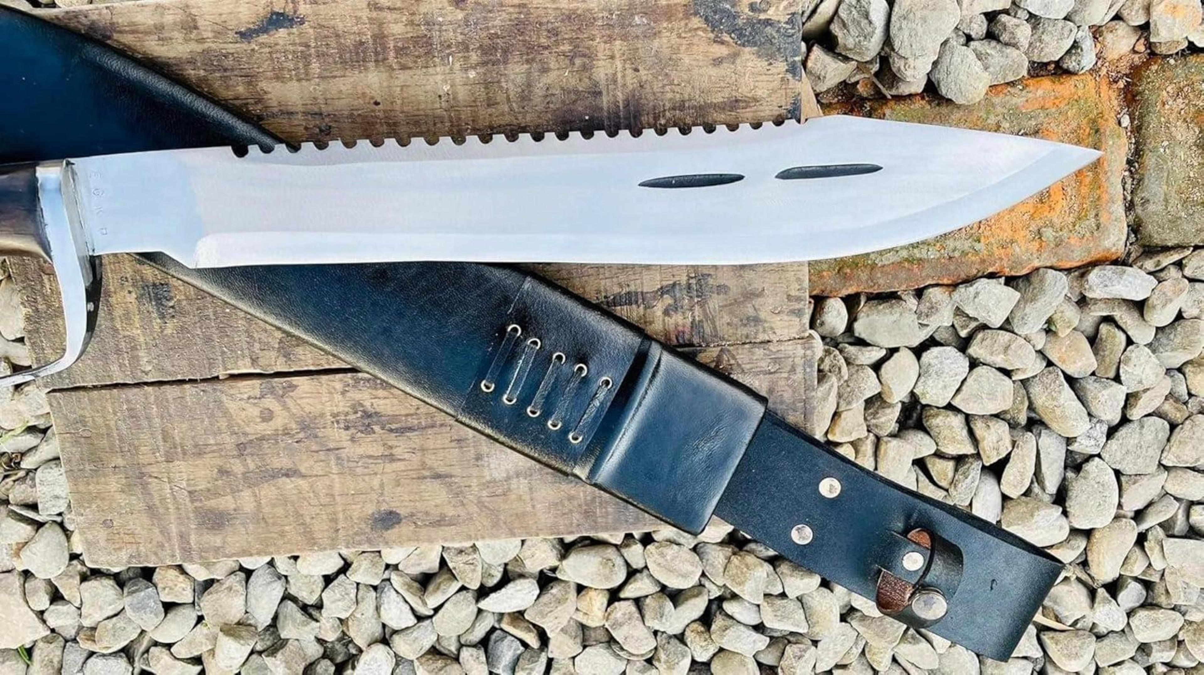Hand Forged Bushcraft Machete  HighQuality Carbon Steel Blade With Rosewood Handle For Effici 5