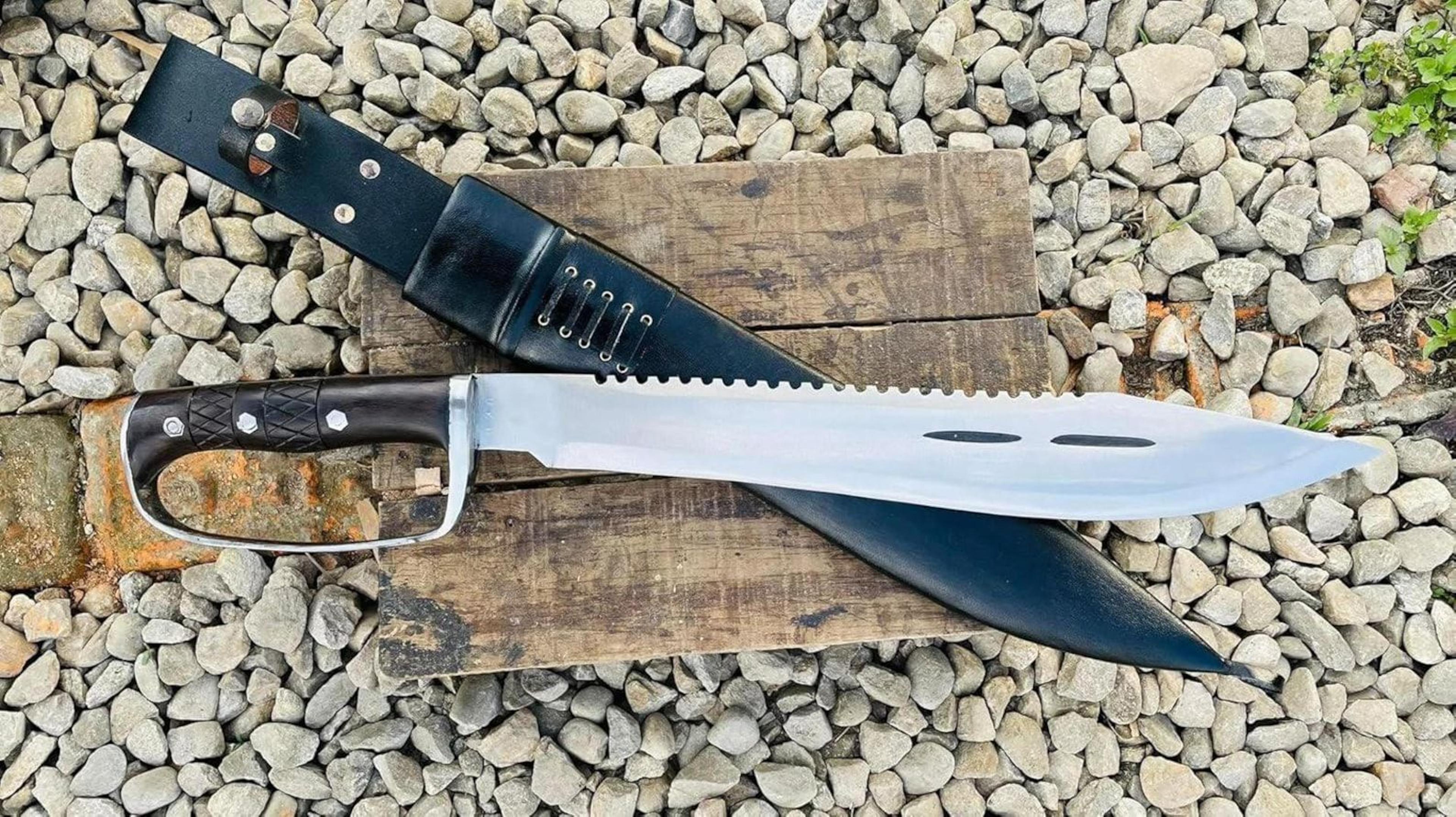 Hand Forged Bushcraft Machete  HighQuality Carbon Steel Blade With Rosewood Handle For Effici 9