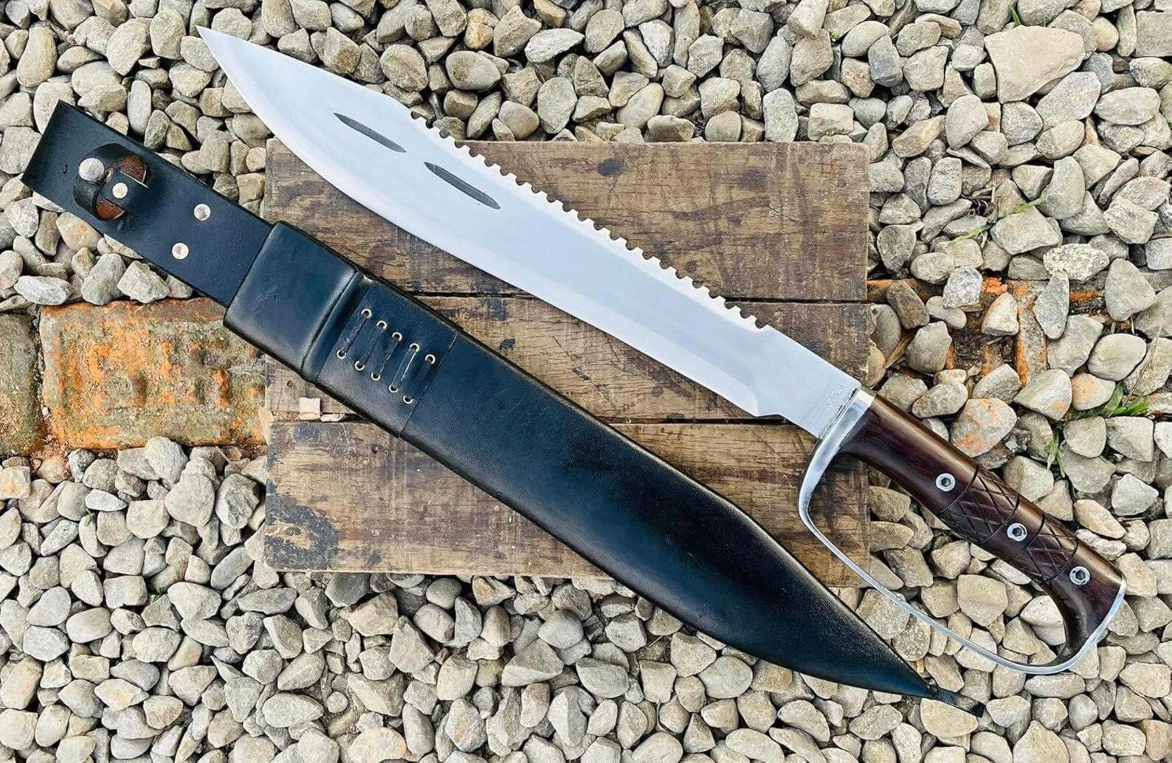 Hand Forged Bushcraft Machete  HighQuality Carbon Steel Blade With Rosewood Handle For Effici 7
