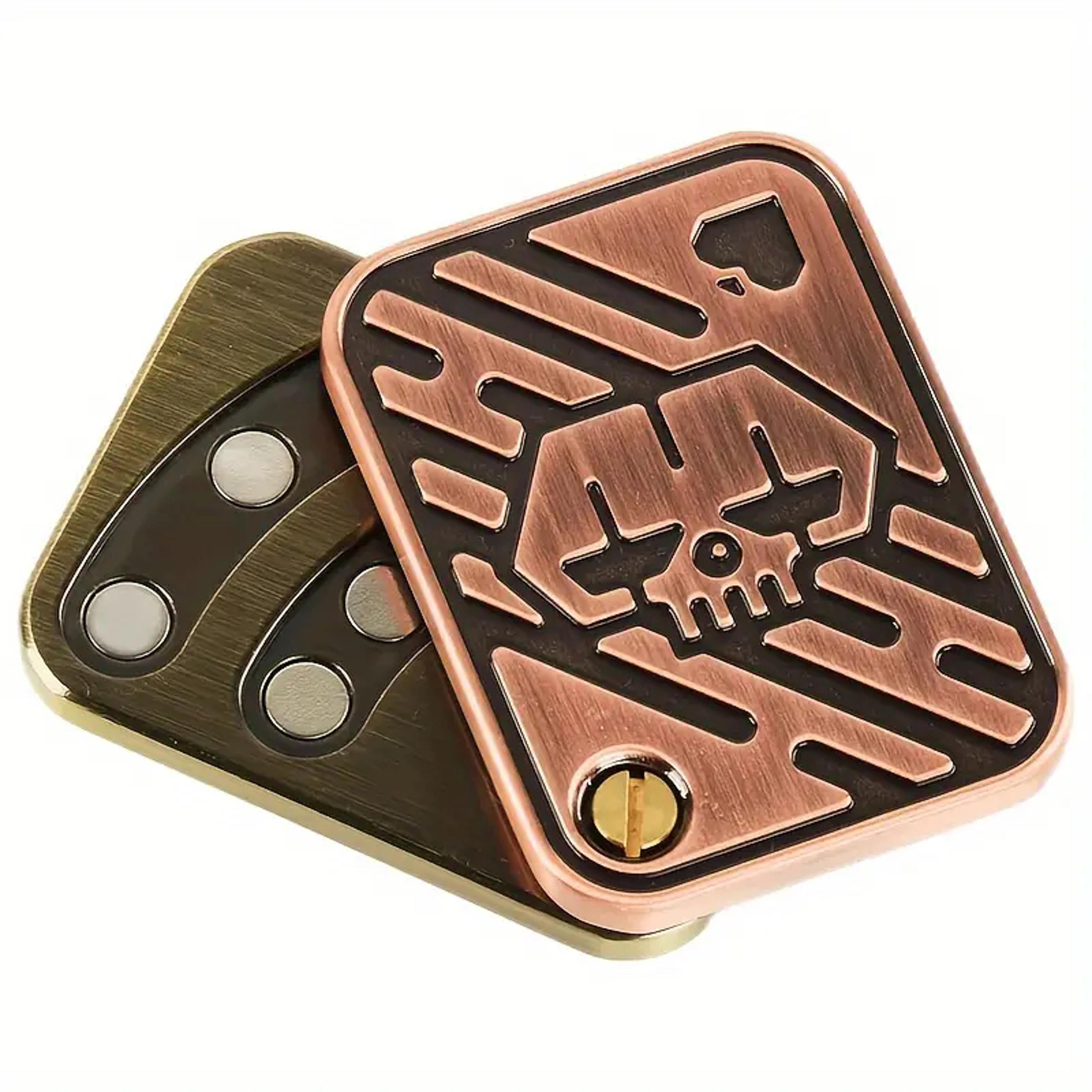 Metal Skull Push Fidget Toy AntiStress Spinner Portable Decompress Poker Toy Unique Adult Gift