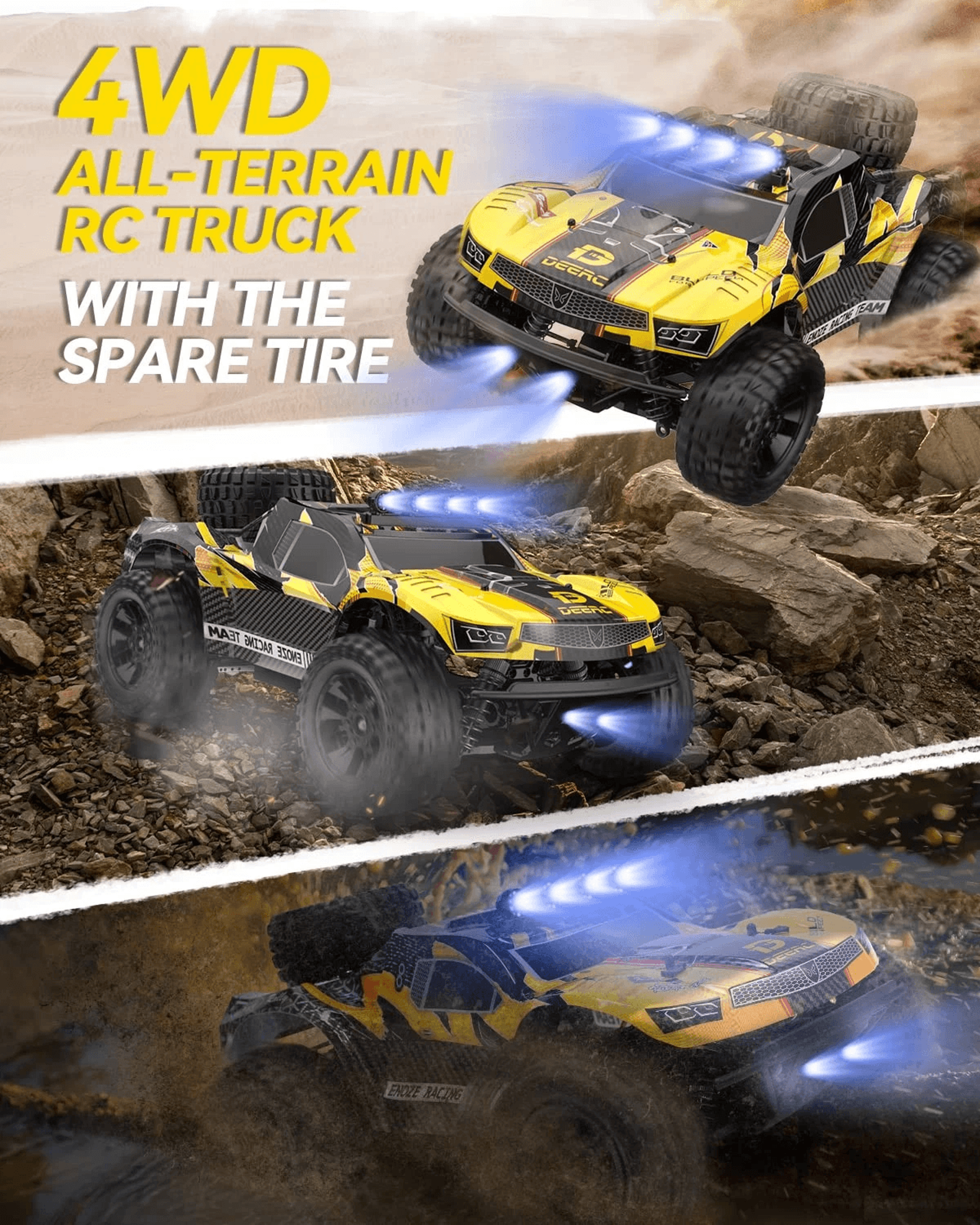 Extreme Speed Large RC Car Remote Control Off Road Truck 4WD Blazing Fast 48 KMH Performance 8