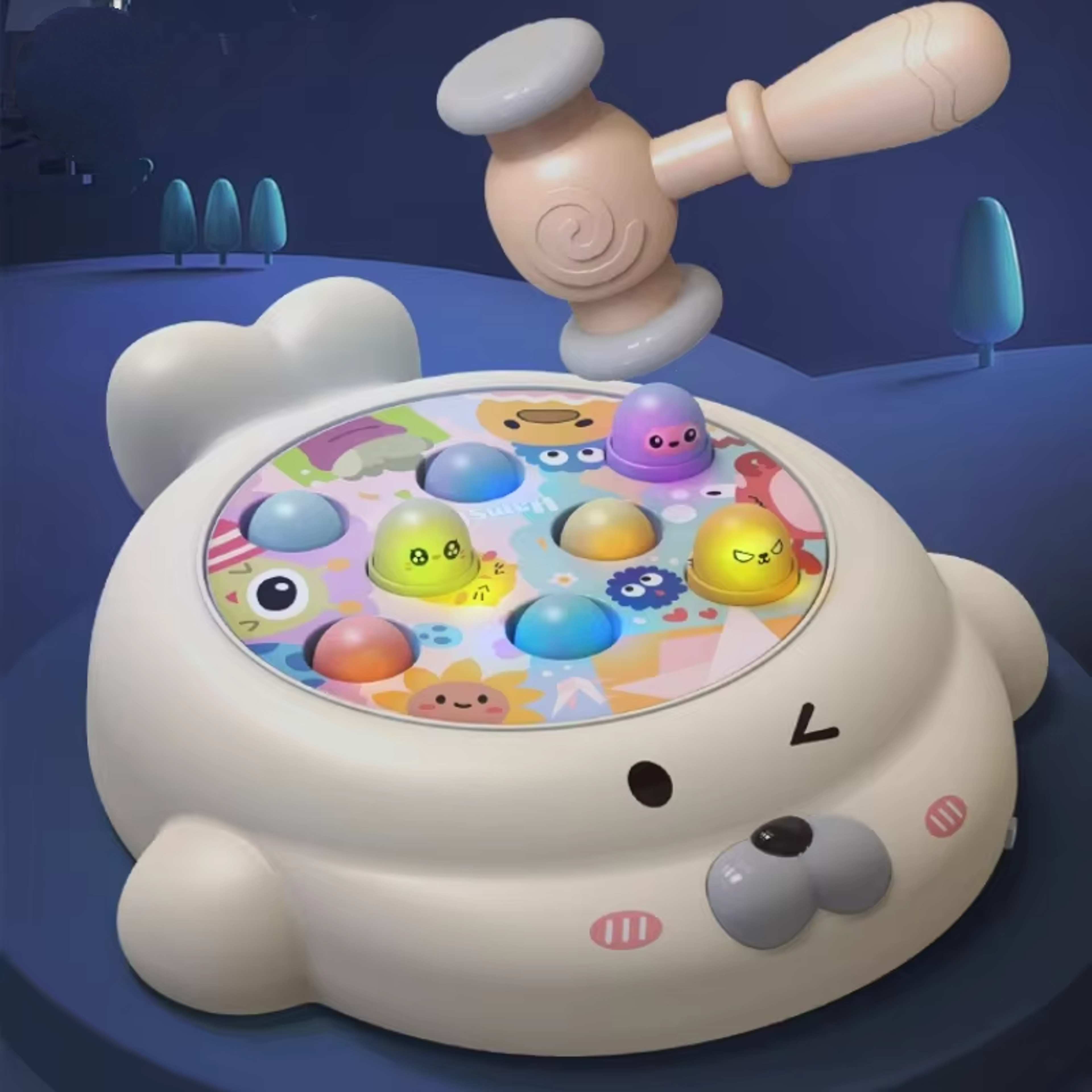 cartoon montessori toy hammering game for toddlers with music and parent child learning
