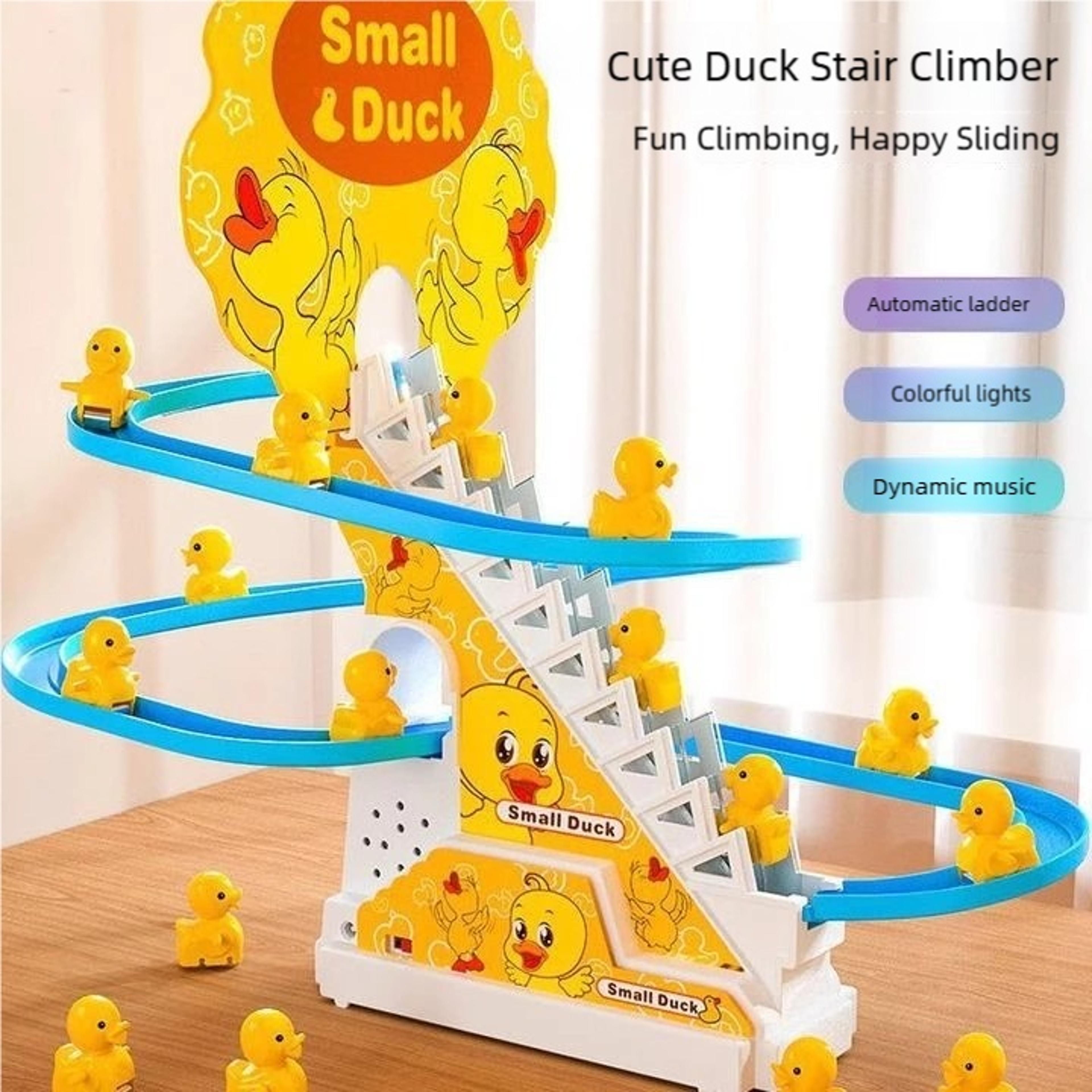 Duck Climbing Stairs Toy With Music LED Lights  Interactive Track For Toddlers 3