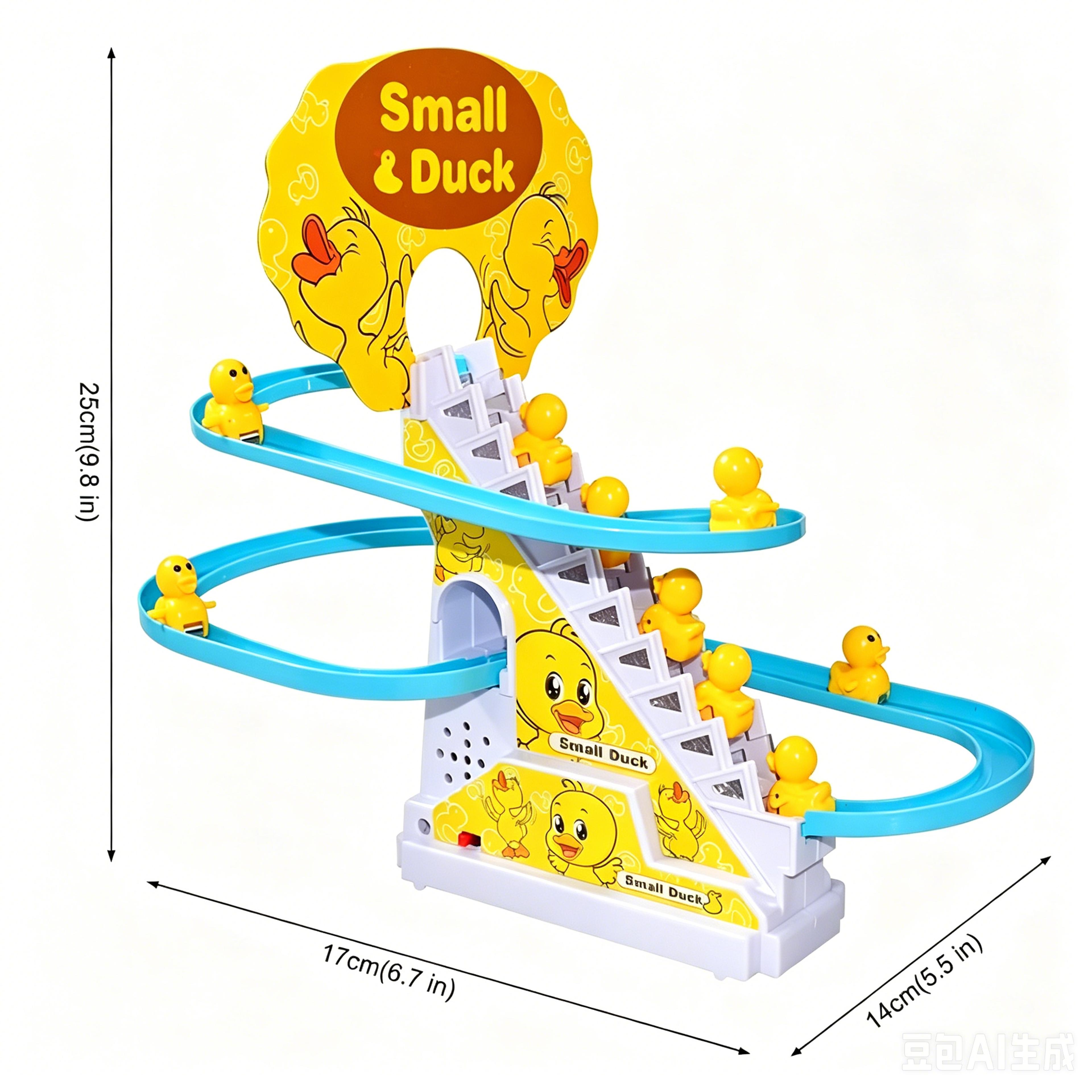Duck Climbing Stairs Toy With Music LED Lights  Interactive Track For Toddlers 5