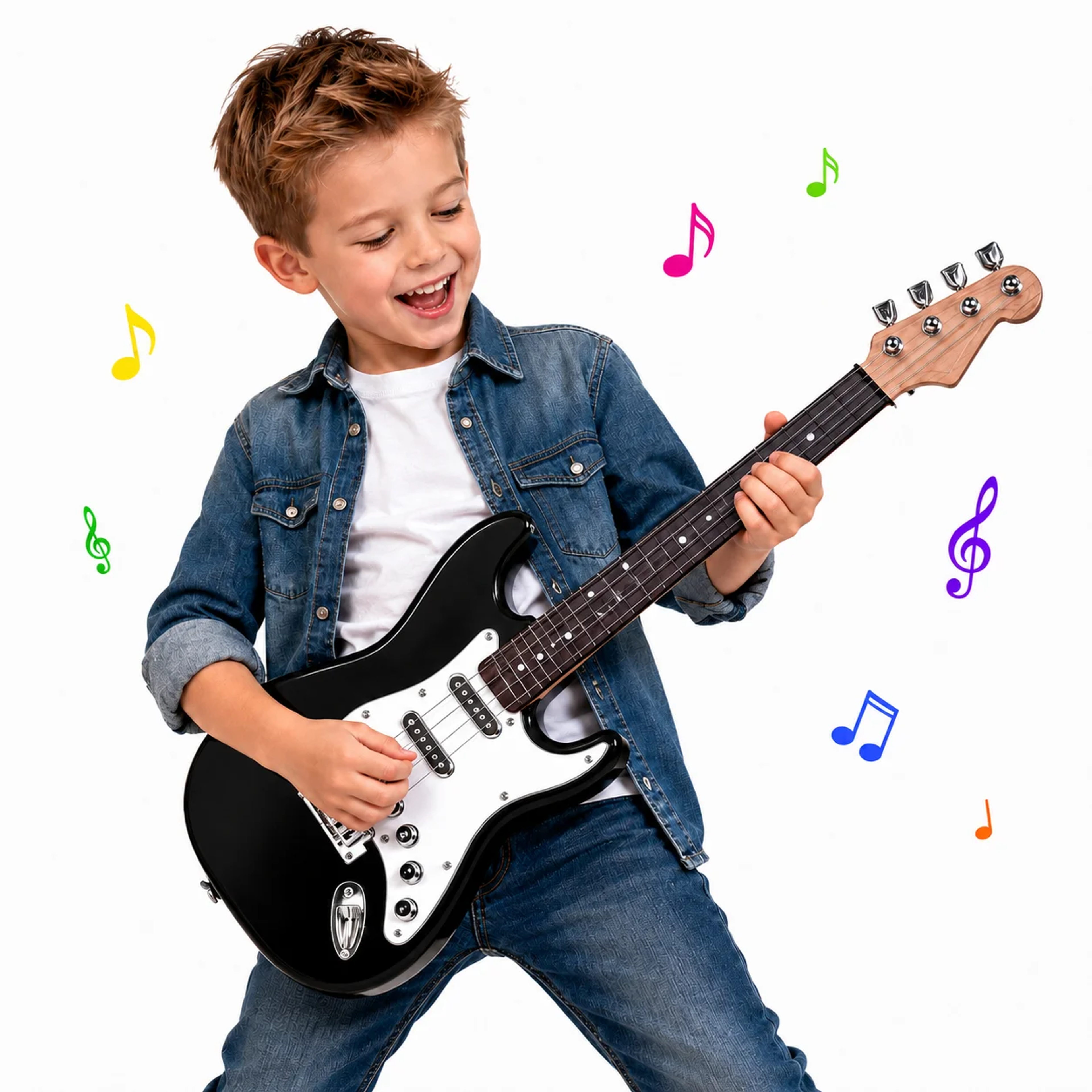 Kids Electric Guitar Toy For Kids 4 String Electronic Musical Instrument With Lights And Sounds 6