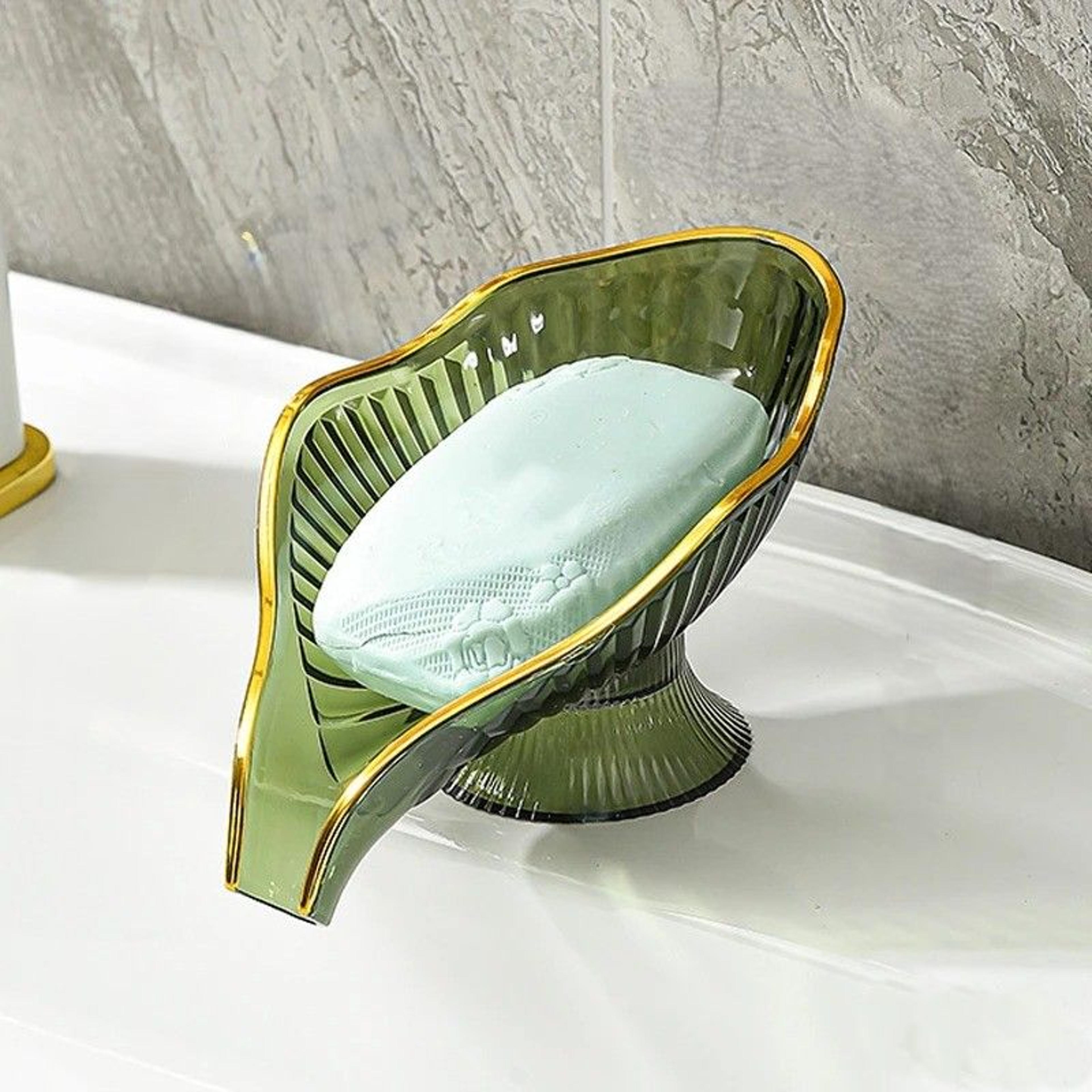 creative non-slip soap holder with suction cup drain, stylish shower soap container