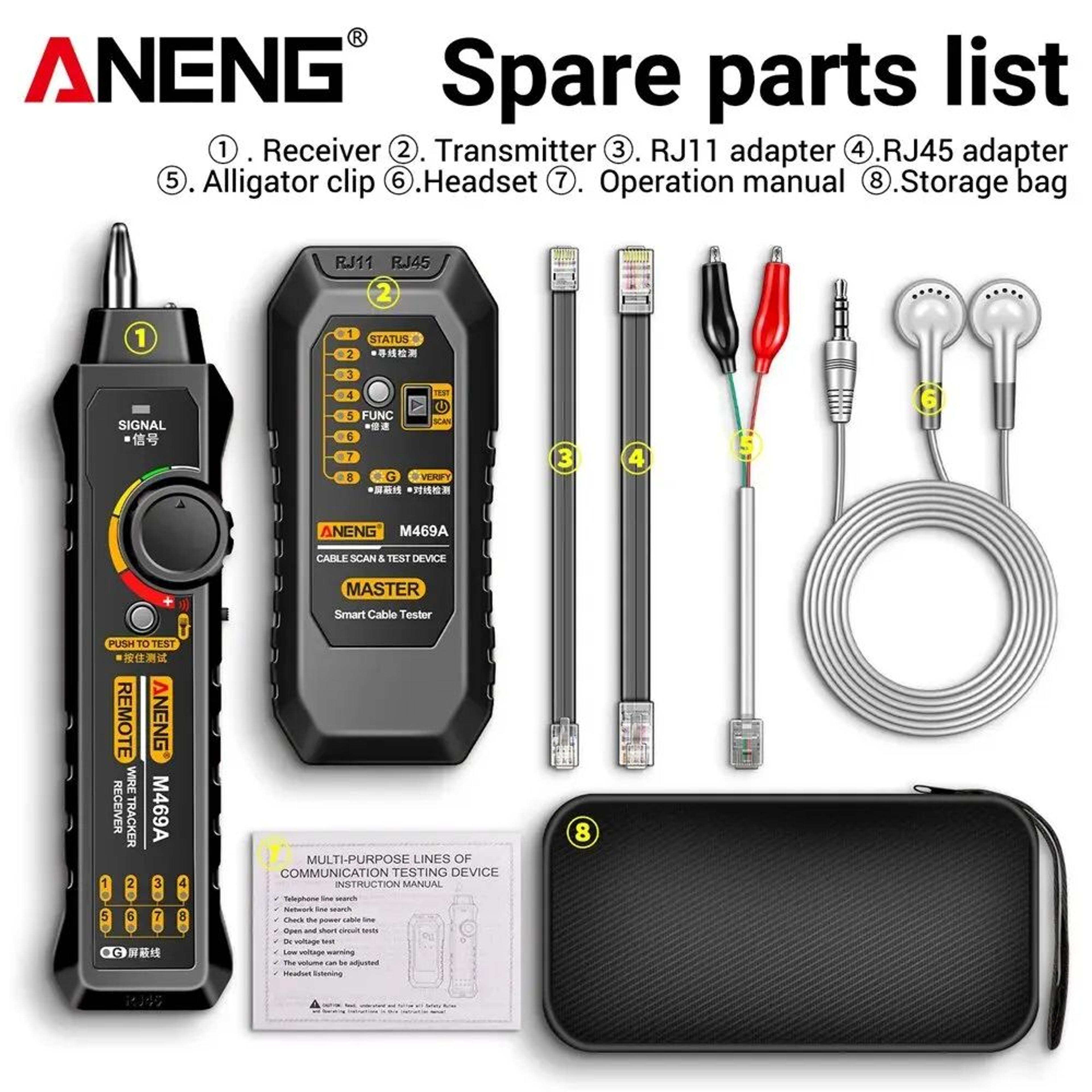smart network cable tester, lan wire tracker & finder for network repair & electrical diagnostics