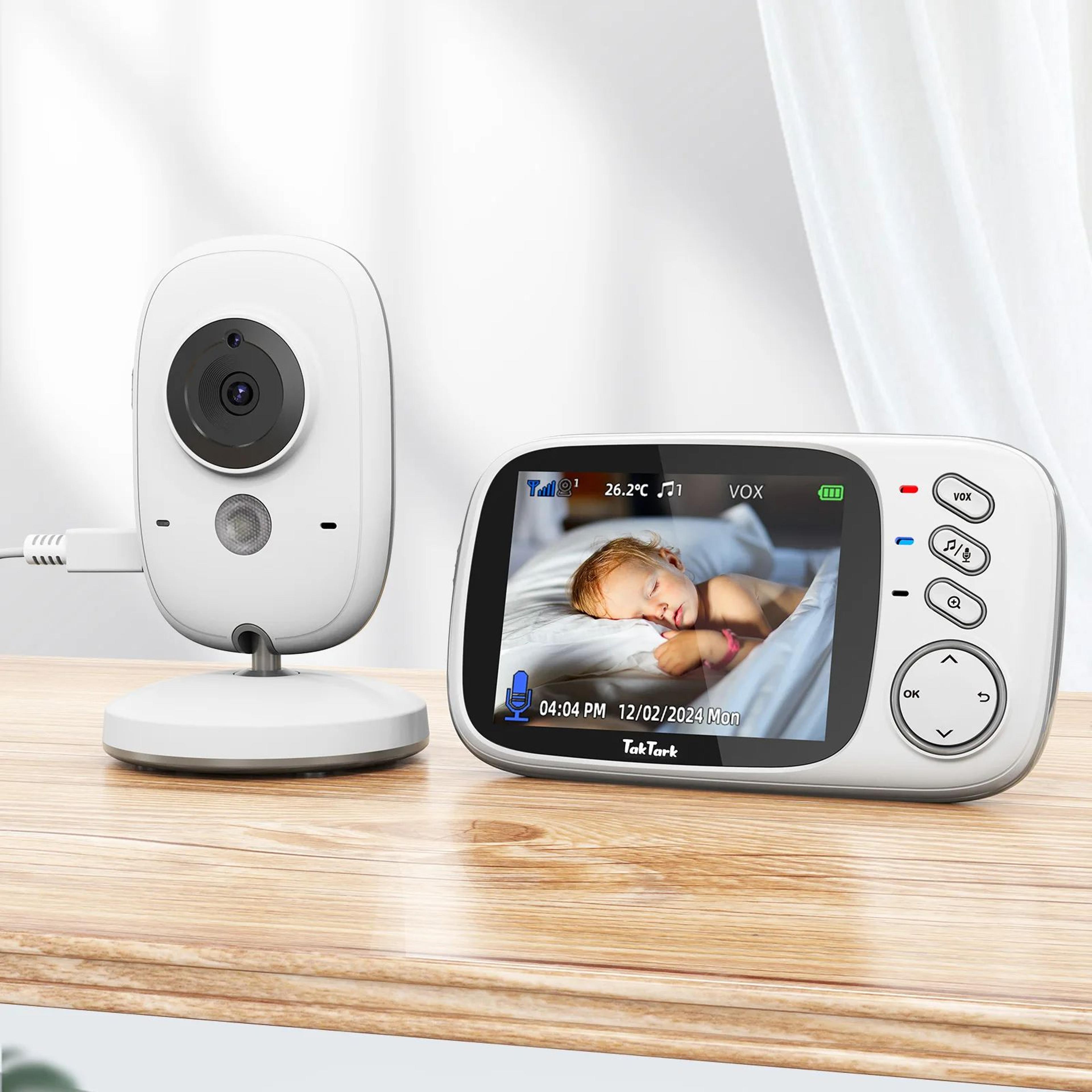 wireless video baby monitor with night vision, two-way audio, lullabies & temperature monitoring, secure non-wifi baby