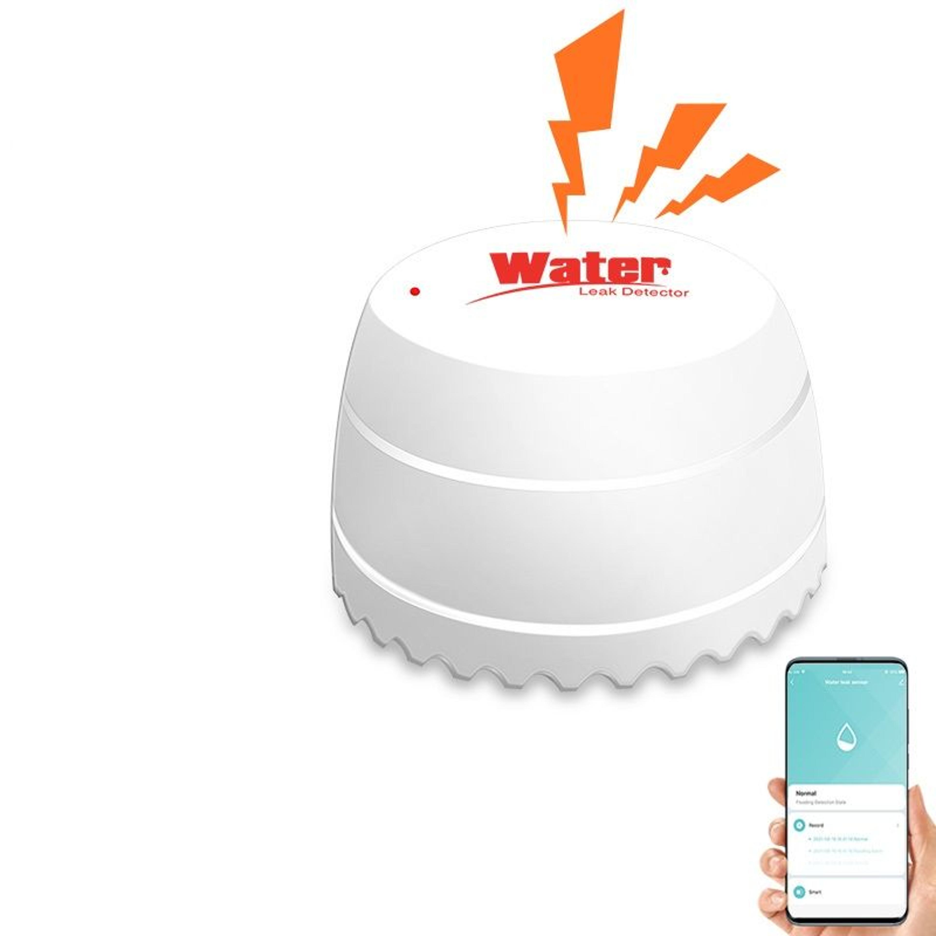 wifi water leak detector, smart flood sensor with alexa & google home integration