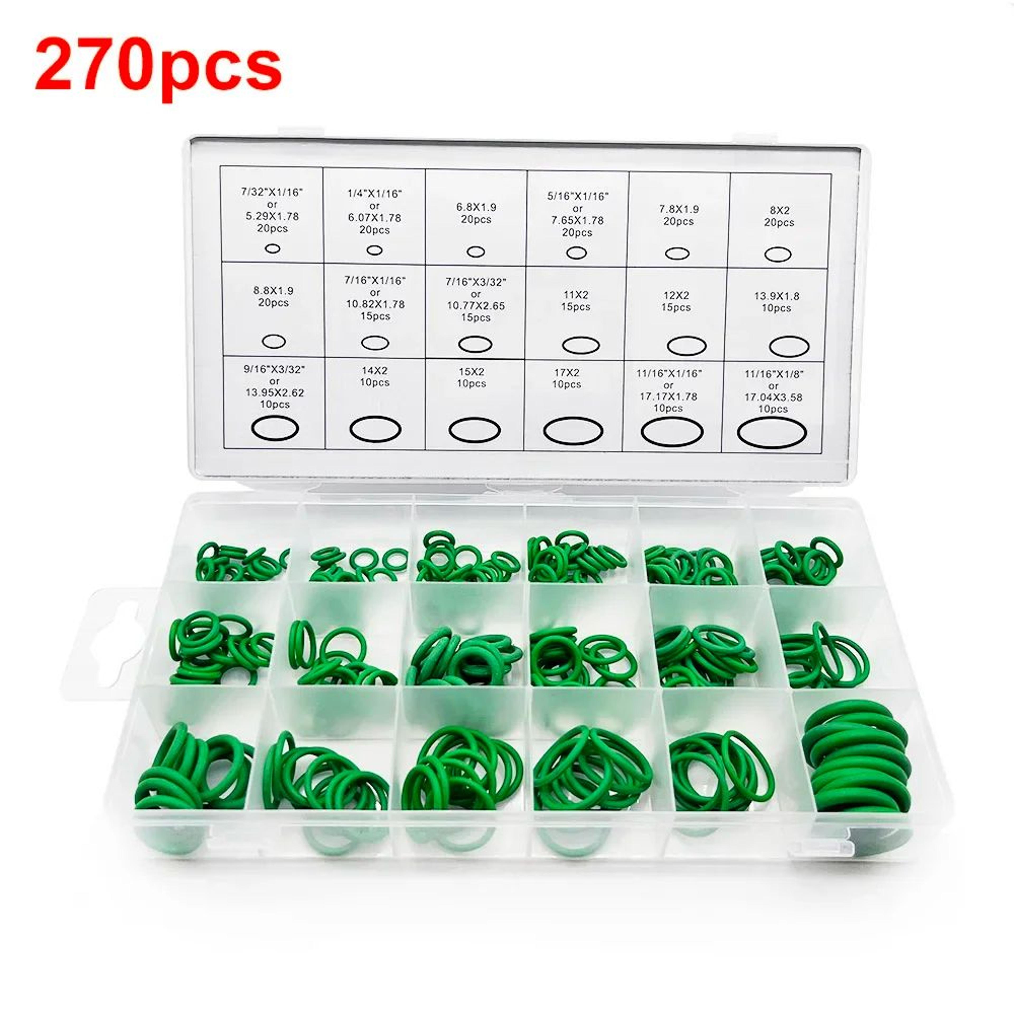 O Ring Assortment Kit 18 Sizes NBR Rubber Sealing Rings Automotive AC System Air Conditioning Gaske 5