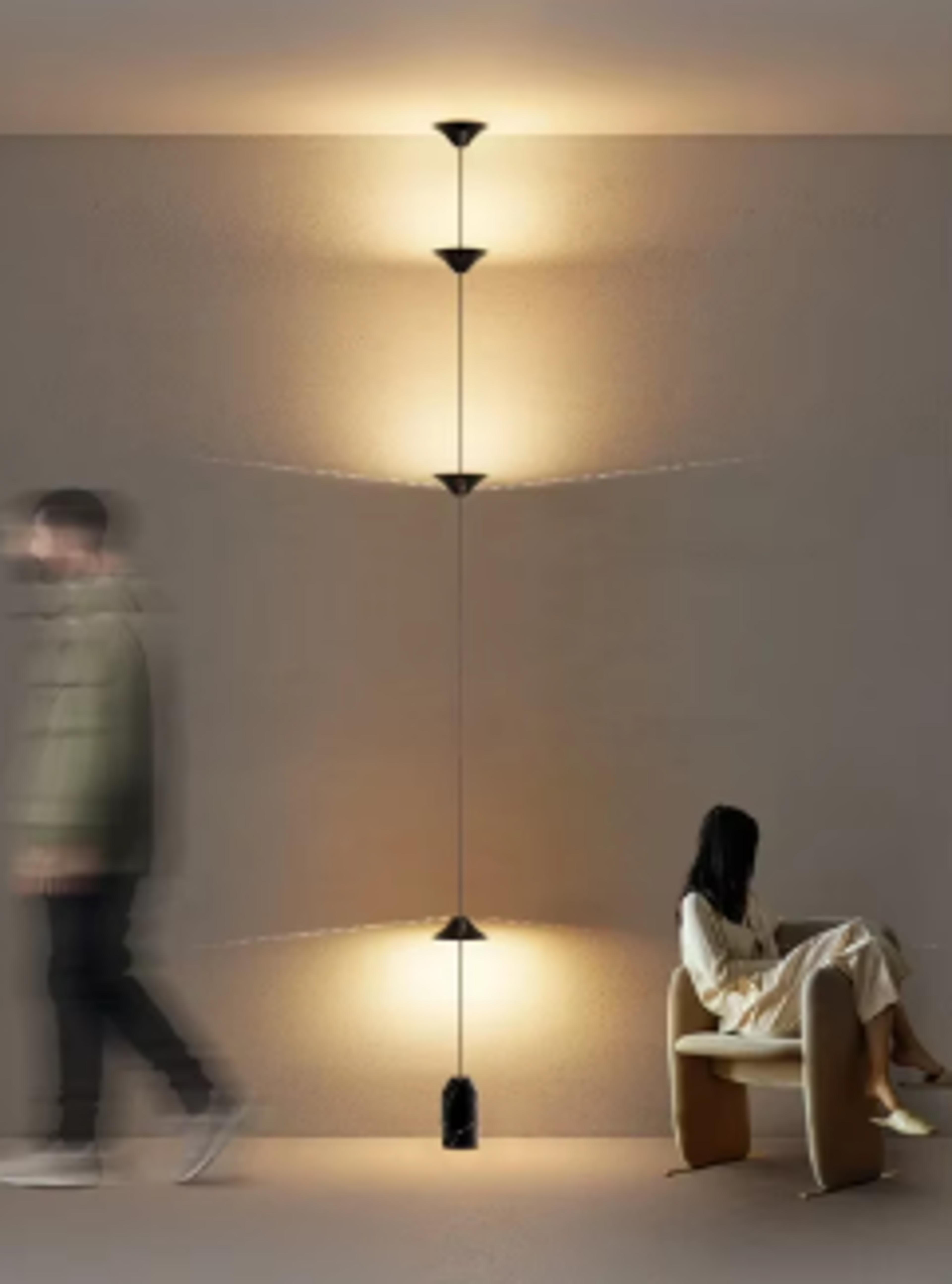 Modern Cone Design Floor Lamp Art Decorative Iron Hanging Cable Lamp For Living Room Hallway  Bedro 6