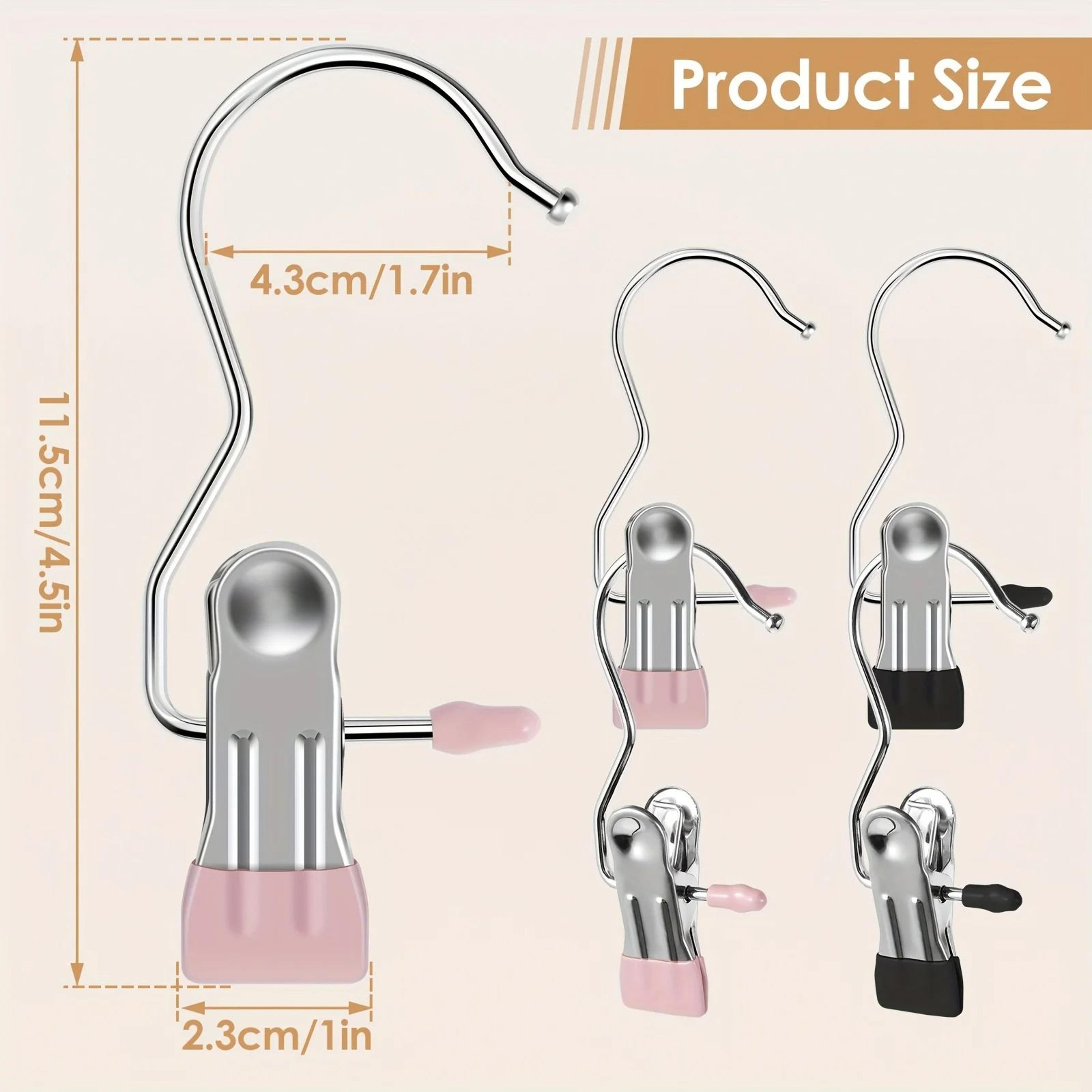 Durable Stainless Steel Clothespins With Hook Laundry Organizer Hanging Clips For Home Travel  Clos 5