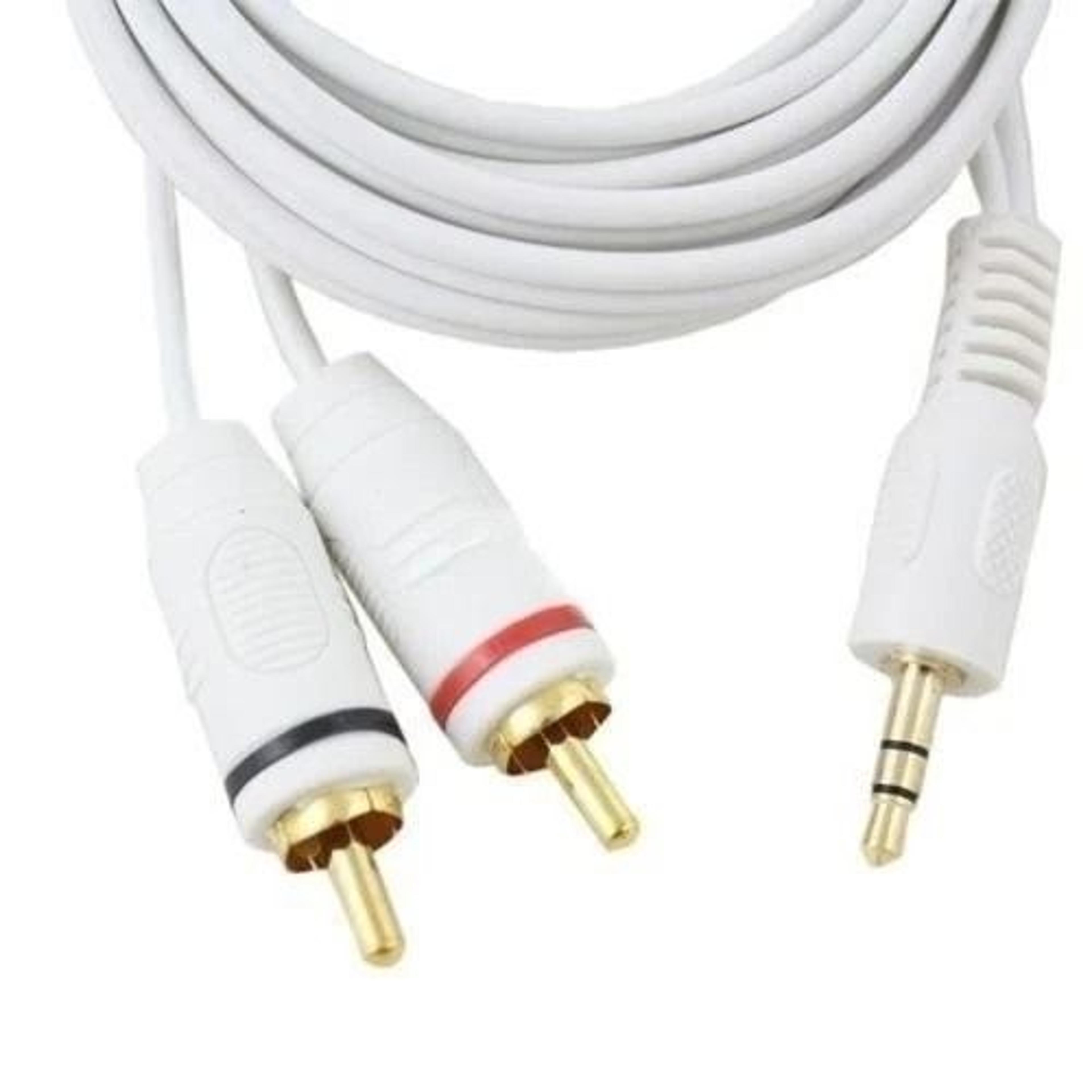 3.5mm stereo male to 2 rca dual audio male adapter speaker cable high-quality white aux to rca cable for home car audio