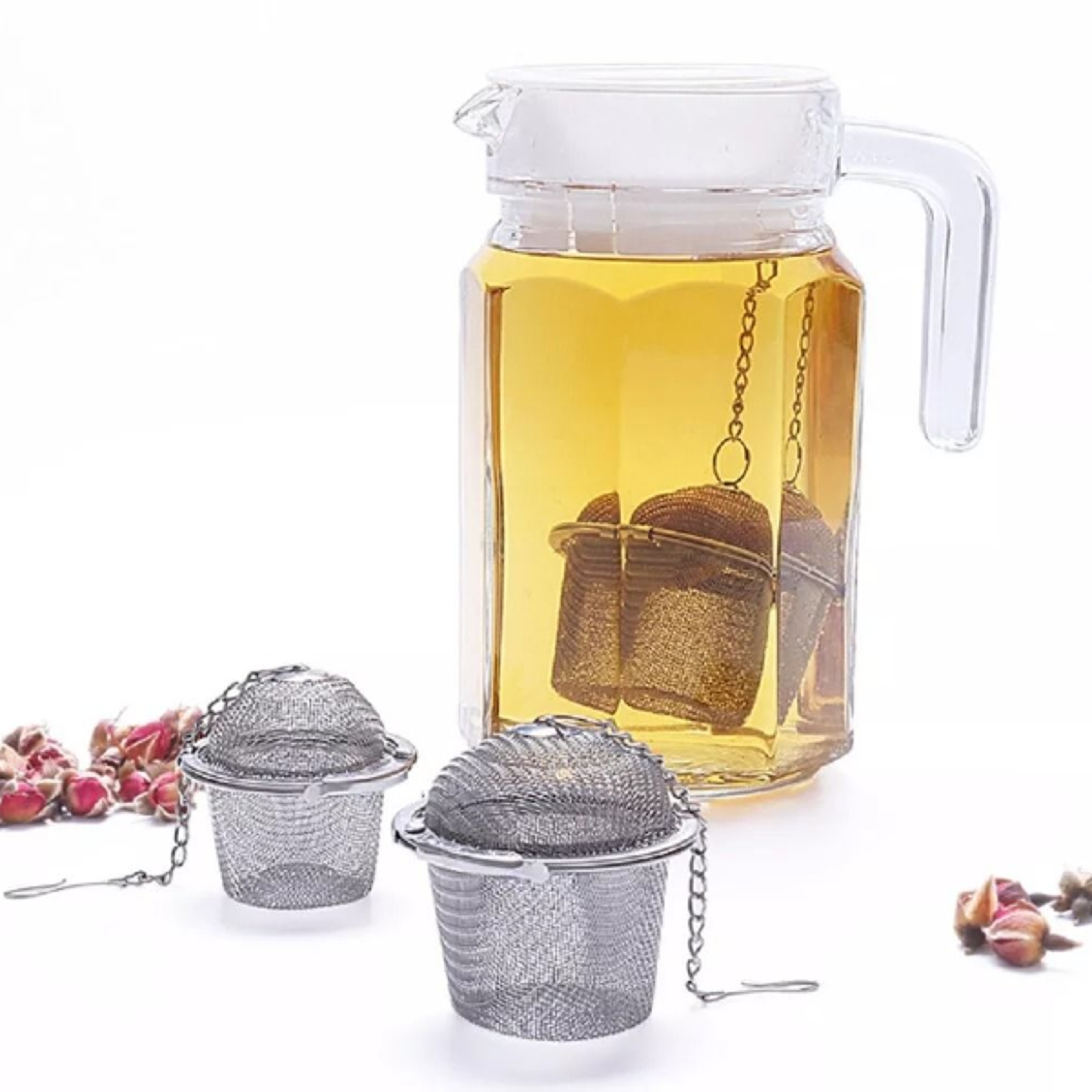 stainless steel tea infuser ball, mesh loose leaf herb strainer with lock for perfect brewing