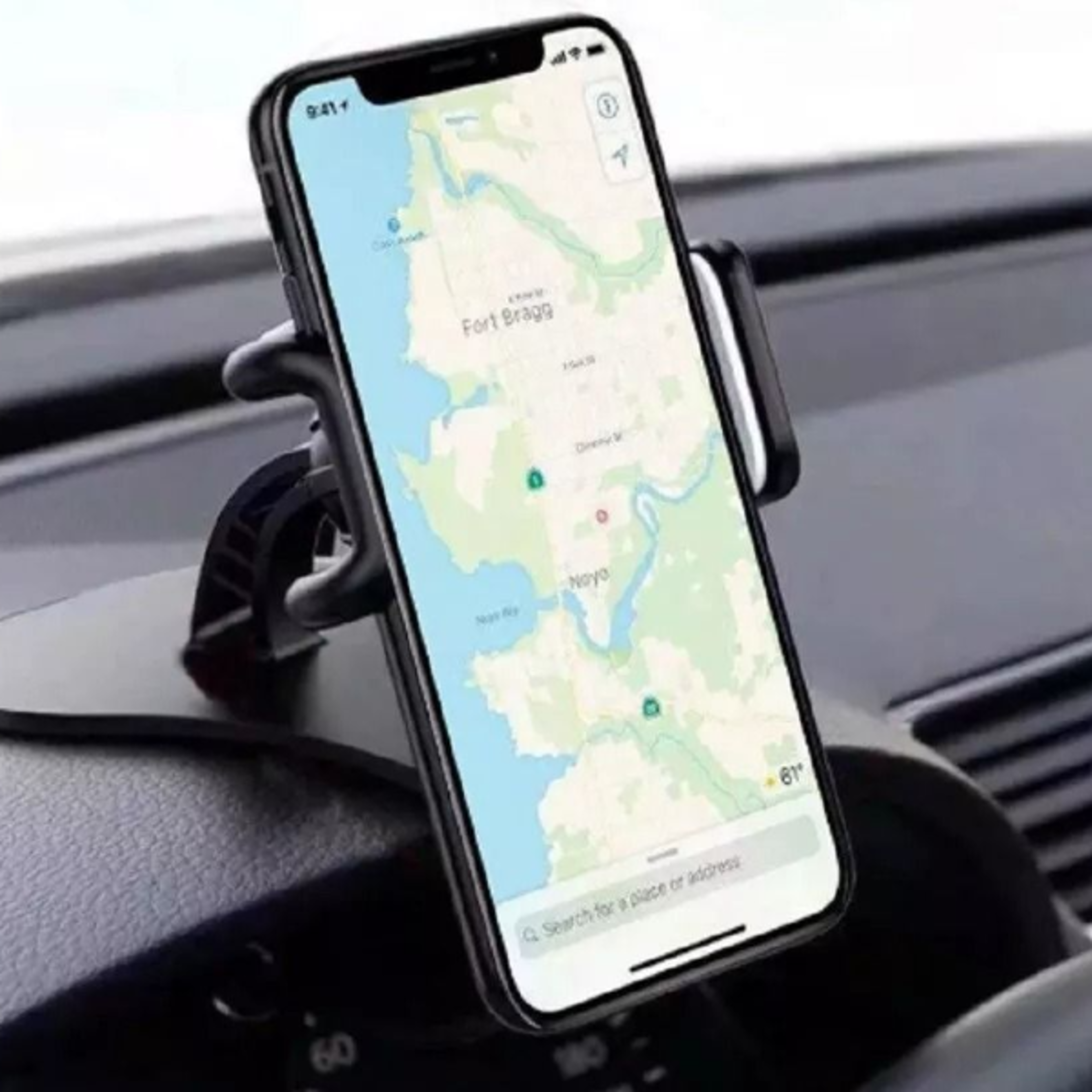 360° universal car phone mount, adjustable dashboard stand for gps & smartphones – hands-free driving