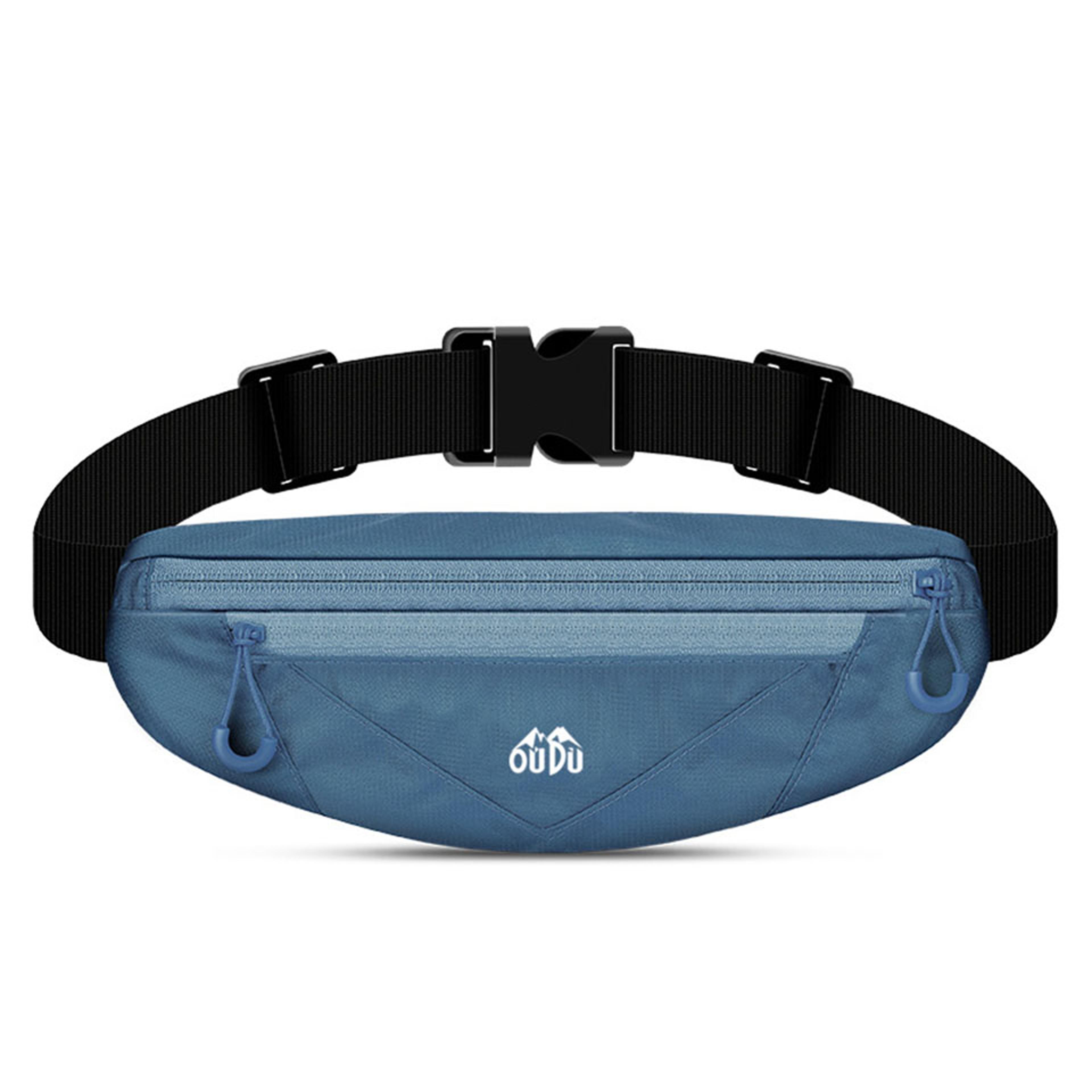 sport waist bag with double zipper pockets, running waistband gym yoga belt, mobile phone waist wallet pouch