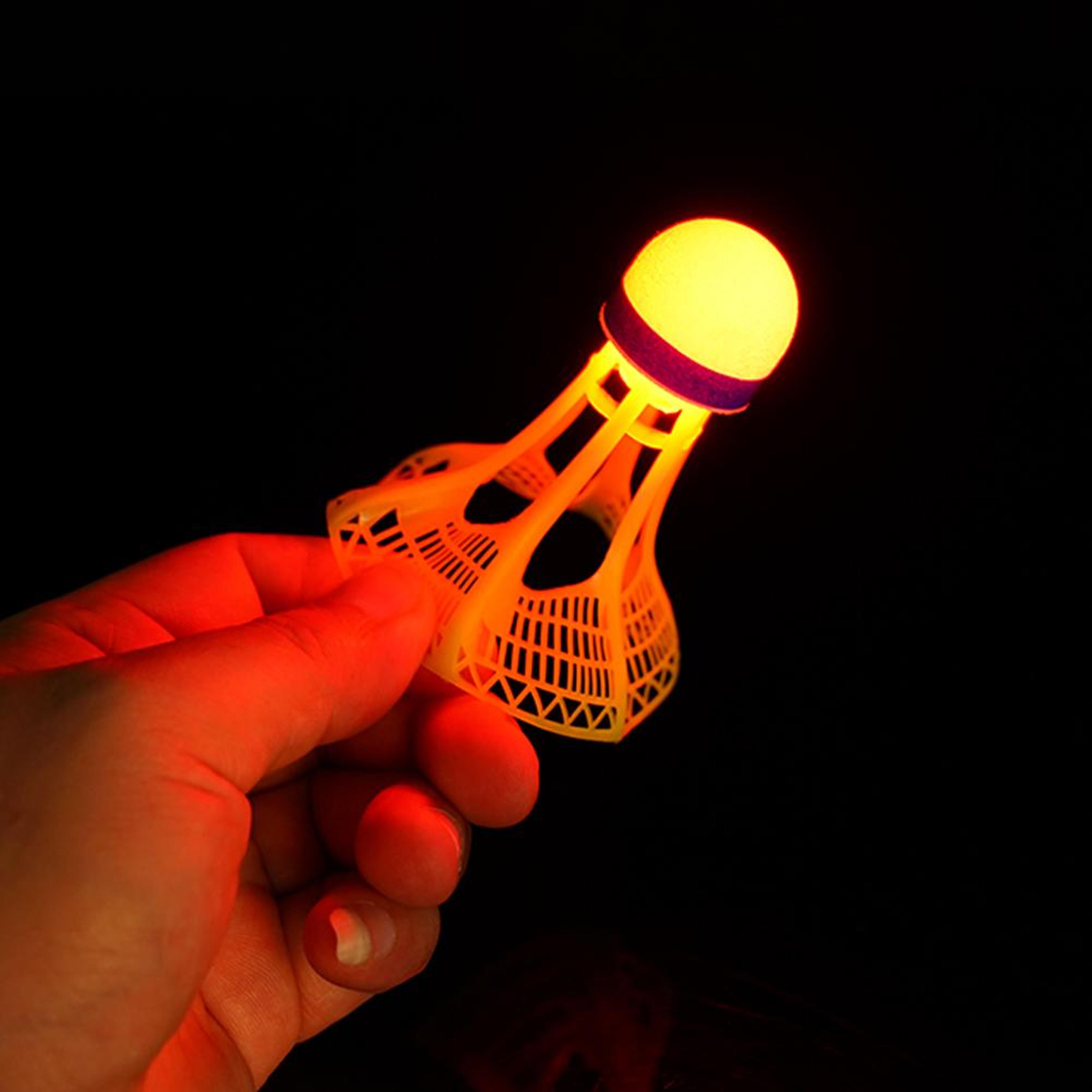 glow in the dark badminton, super durable unbreakable luminous shuttlecocks for night games & outdoor fun
