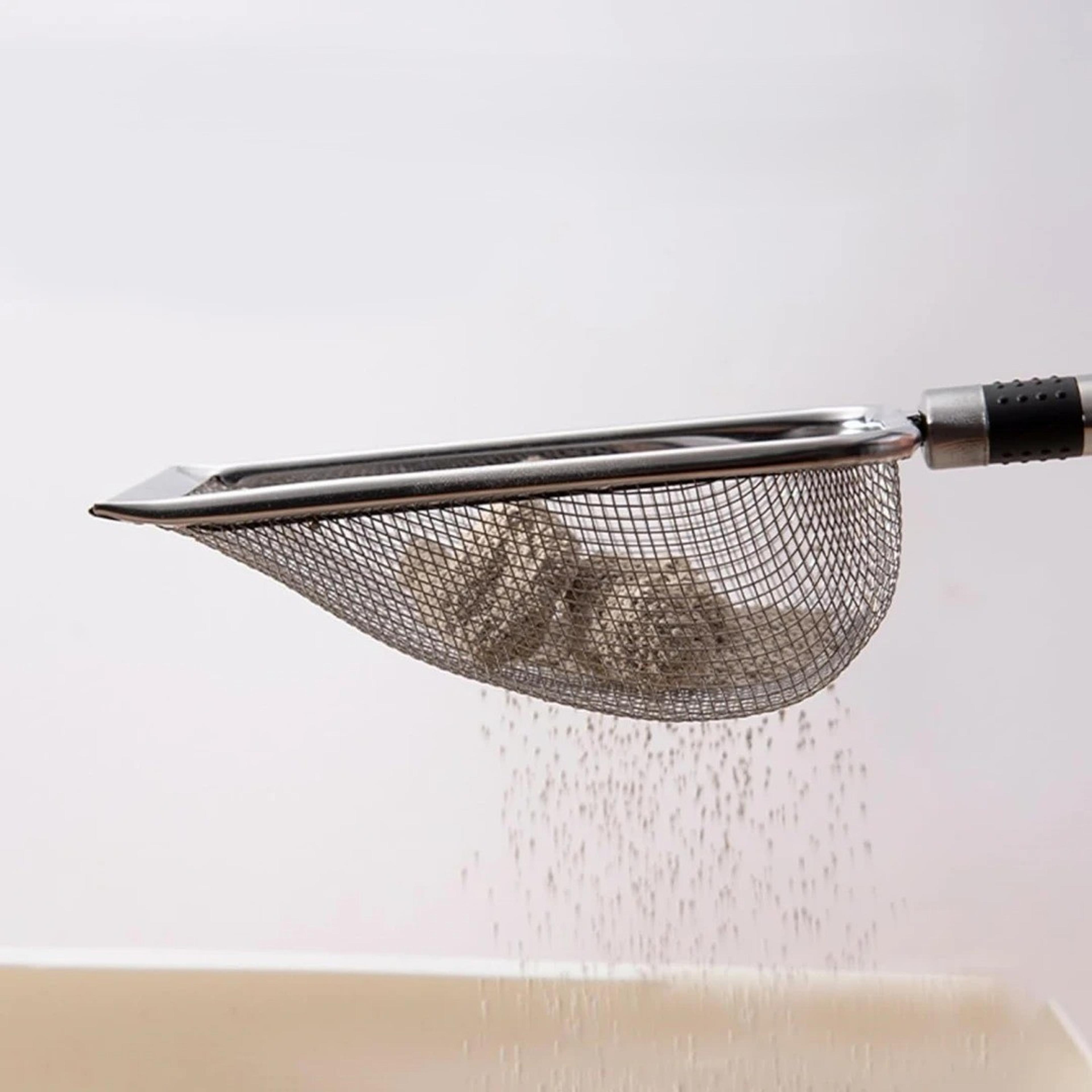 premium stainless steel pet waste scoop with durable aluminum handle