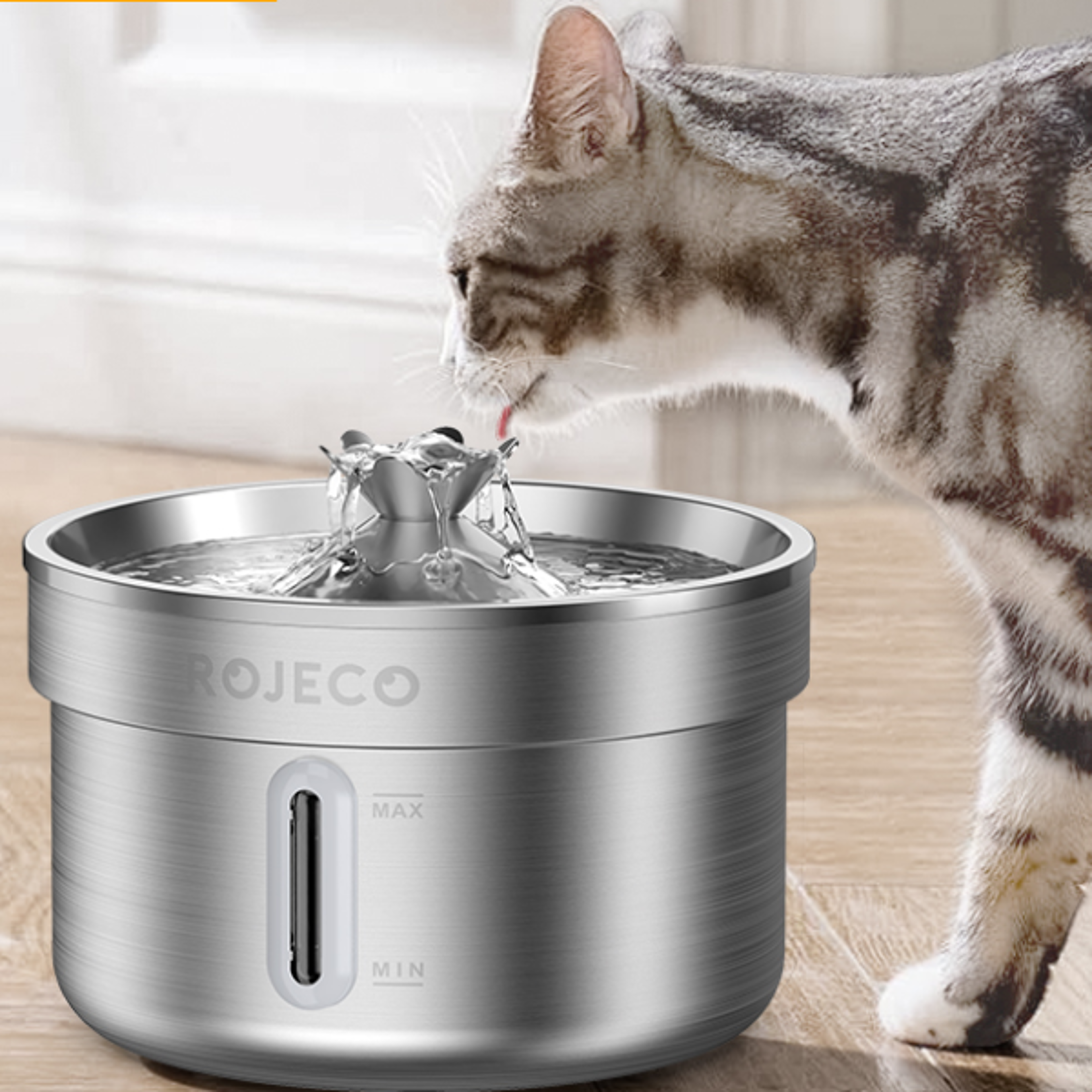 stainless steel pet drinking fountain, automatic cat water fountain for healthy hydration