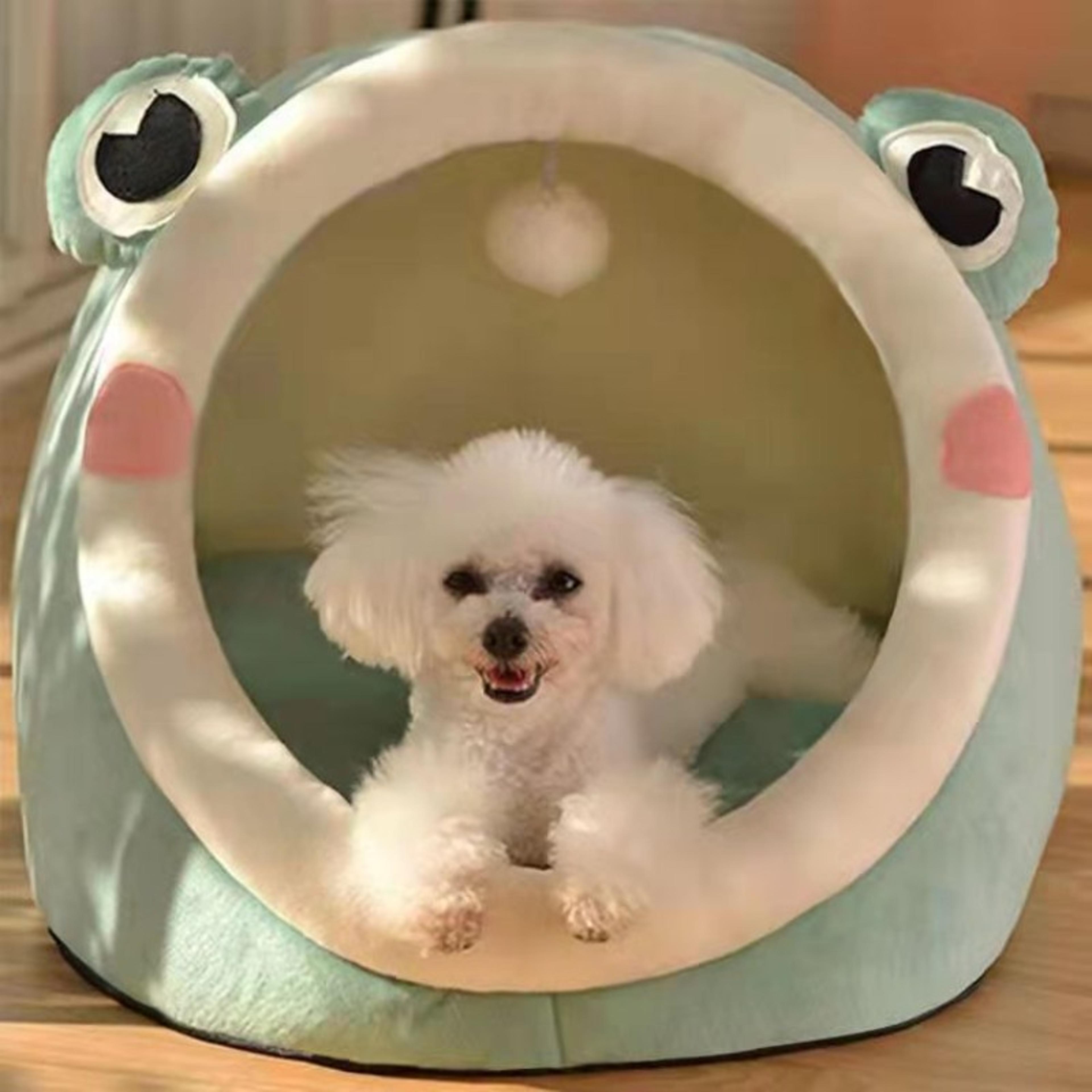 winter cute and warm house, foldable & washable puppy cave bed for small & medium pet