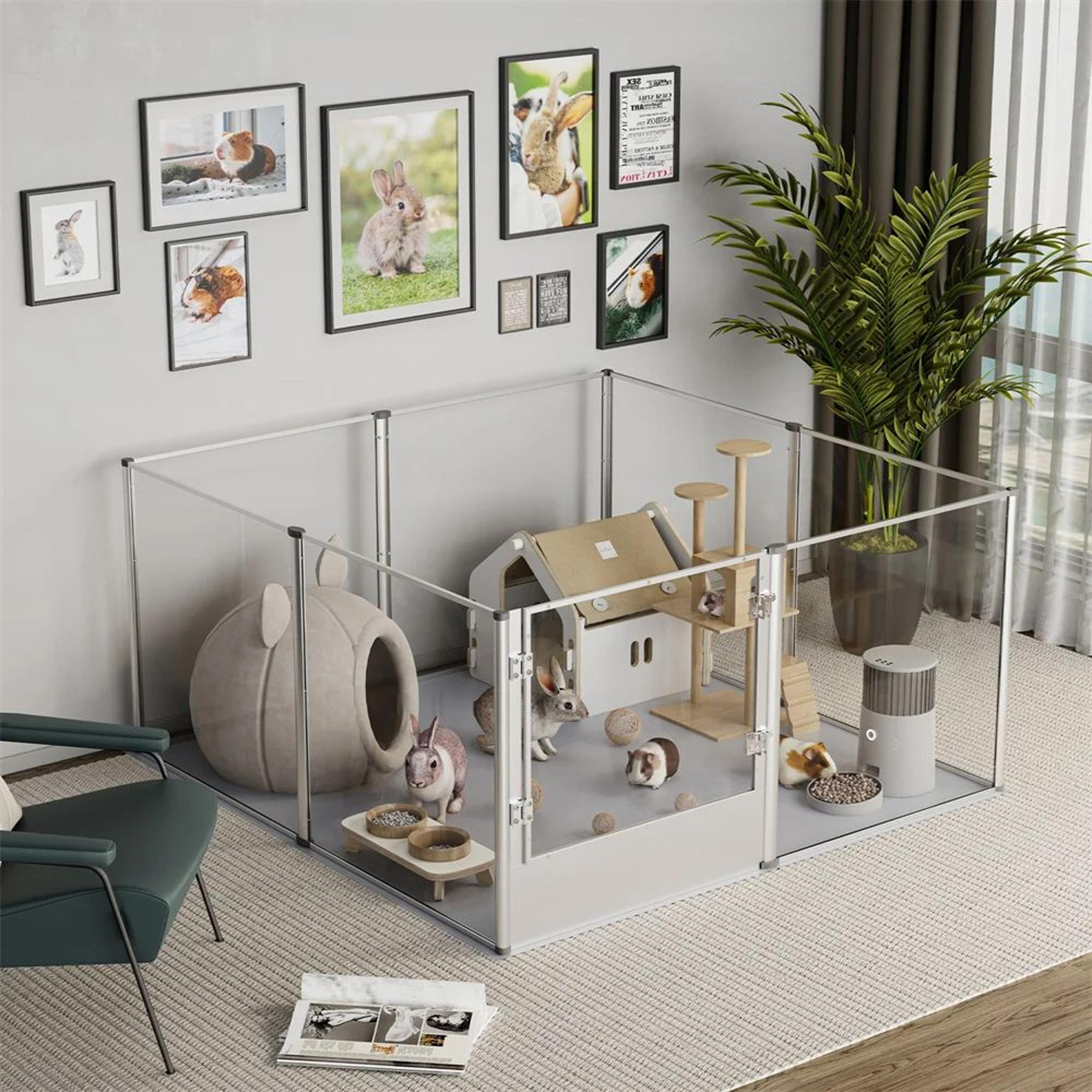 Extra Large Dog Playpen Acrylic Enclosure With Waterproof Fertility Pad Pet Animal Bunny Ferrets Do 2