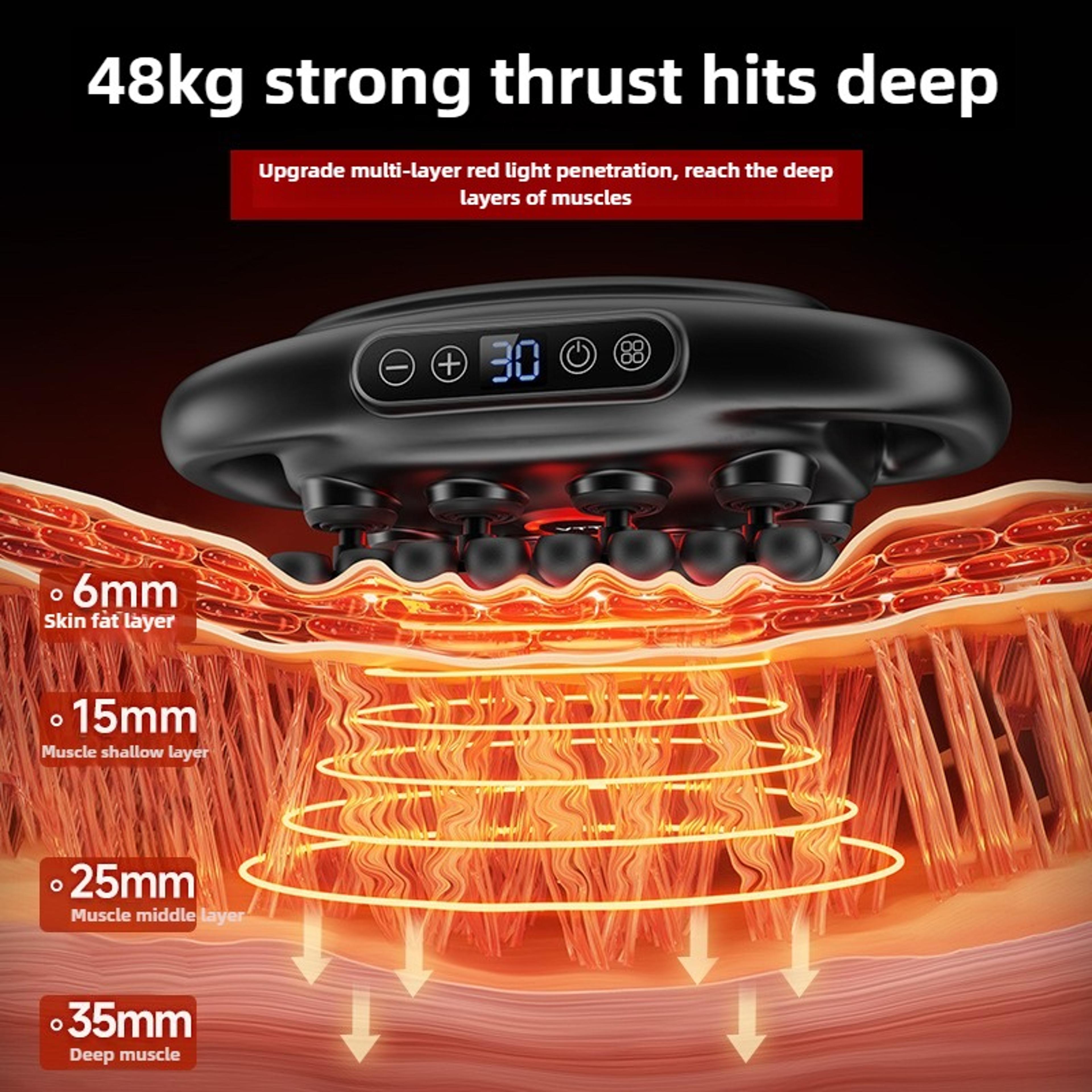 Professional Deep Tissue Massage Gun 32 Heads High Quality Wireless Frequency Vibration Red Light M 3