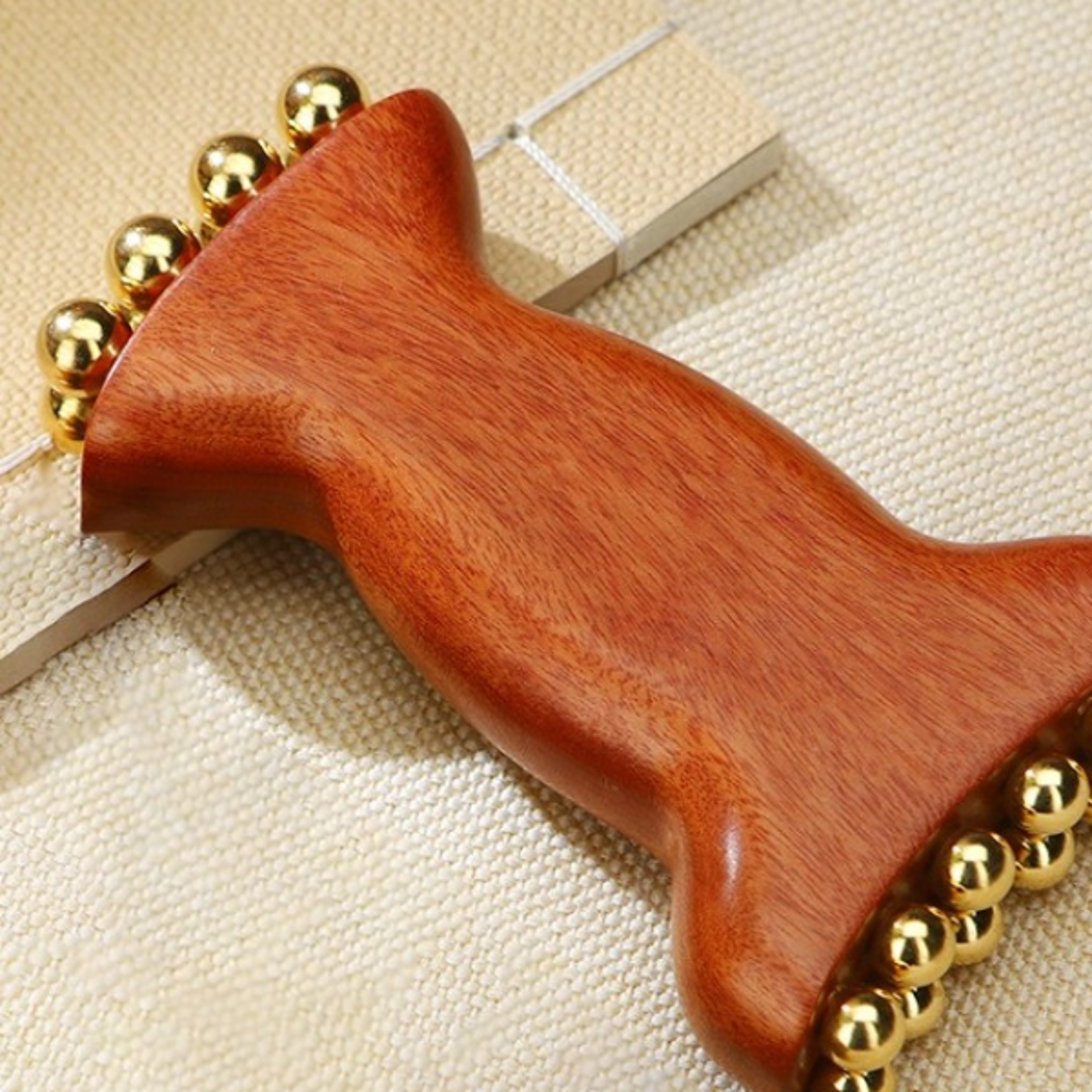 lymphatic detox face massager, radiant skin savior, natural copper and wood beauty tool, firms jawline and eyes