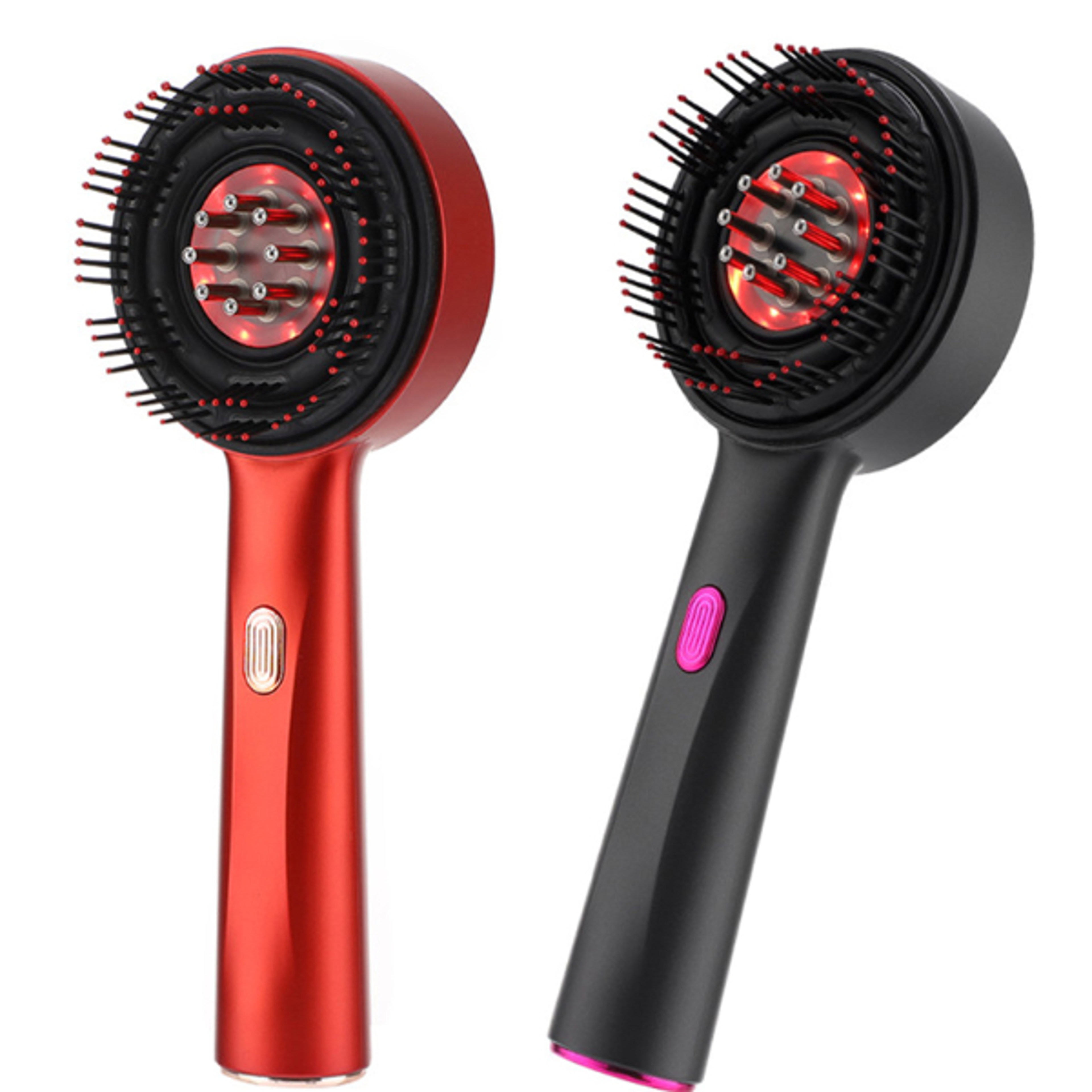red light therapy hair growth massage scalp brush, electric vibration massage comb, anti hair loss liquid oil applicator