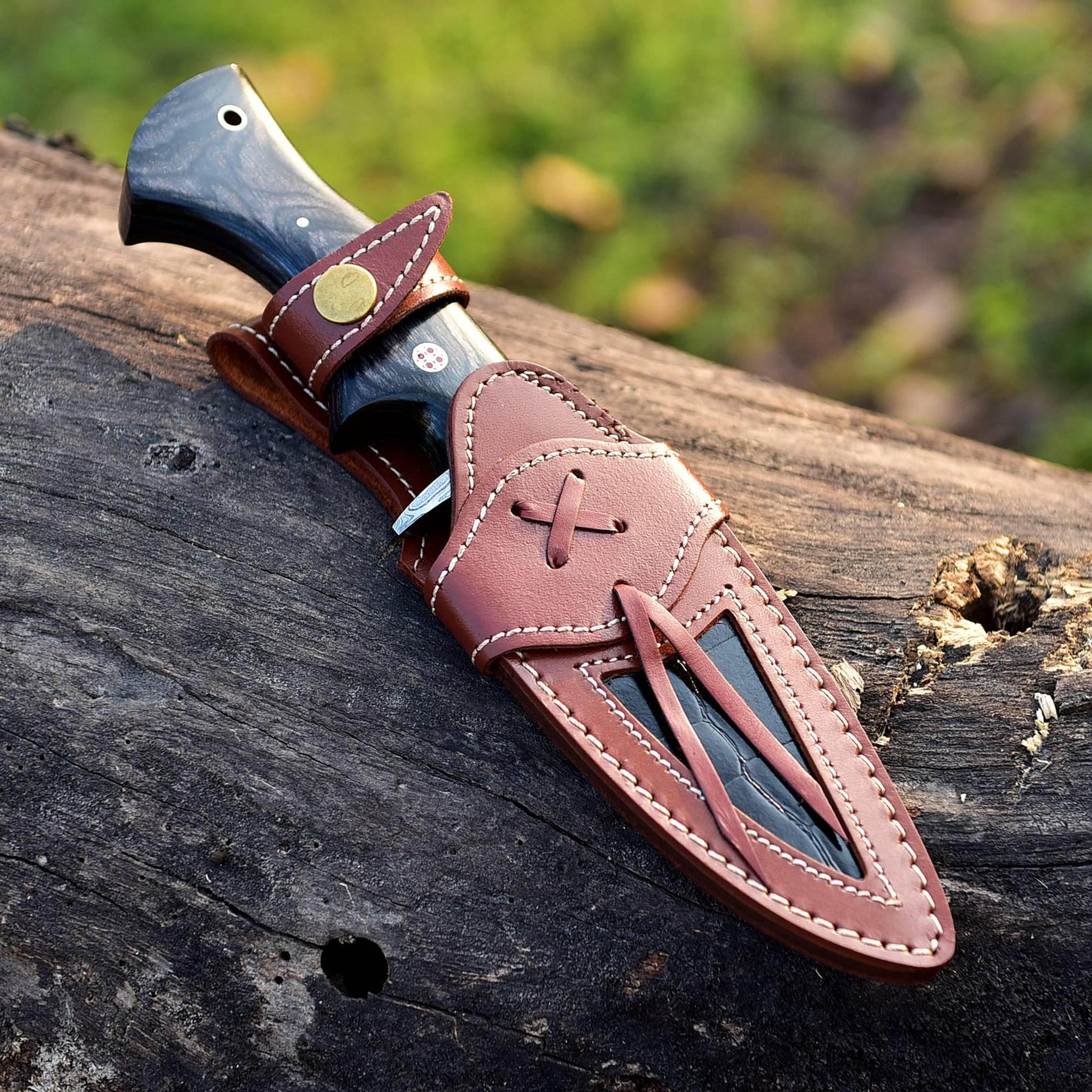 elegant handmade damascus bowie knife hunting knife gift for him birthday anniversary husband boyfriend fathers day