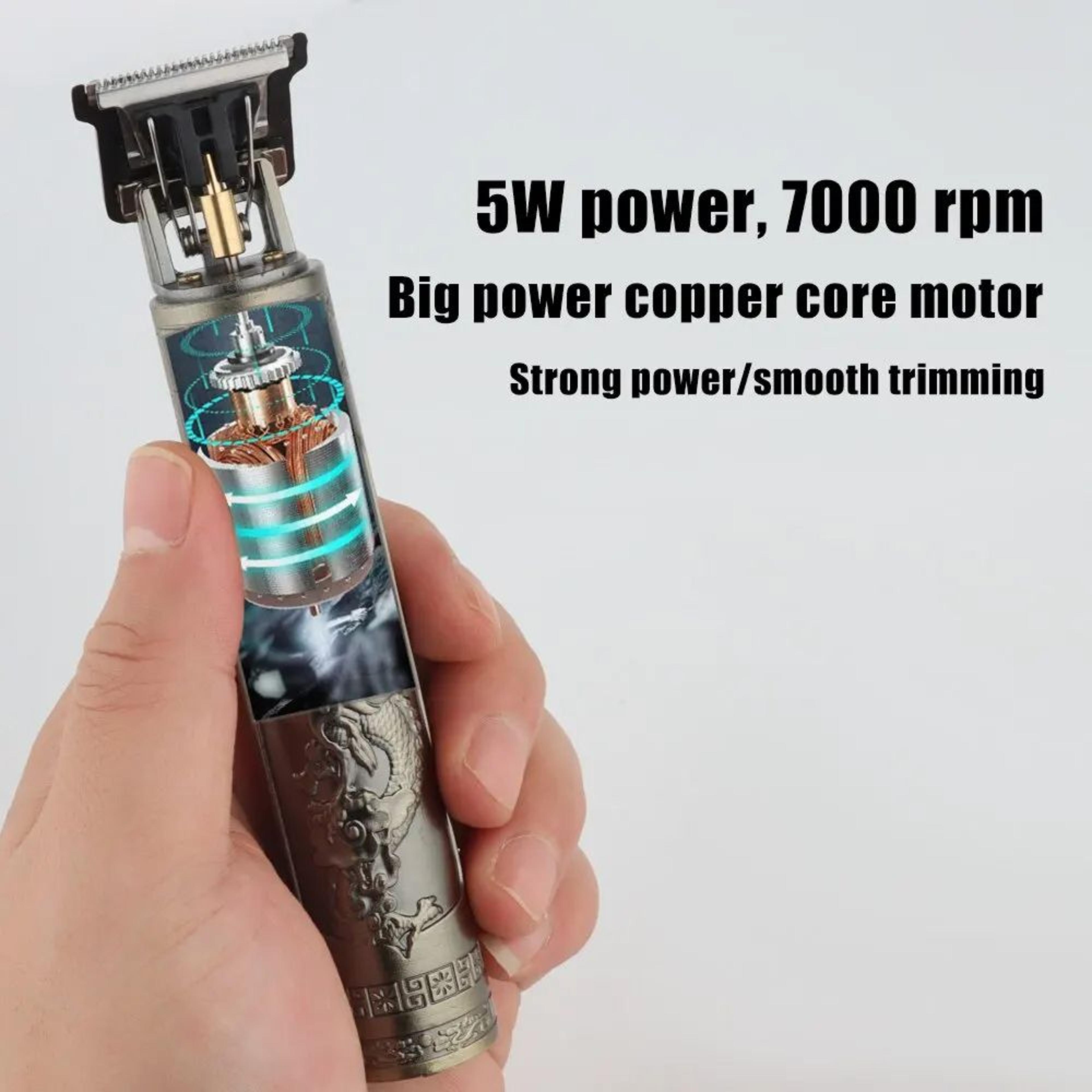 Professional T9 Hair Clipper  Vintage Rechargeable Trimmer  Shaver For Men Dragon Buddha Design 1
