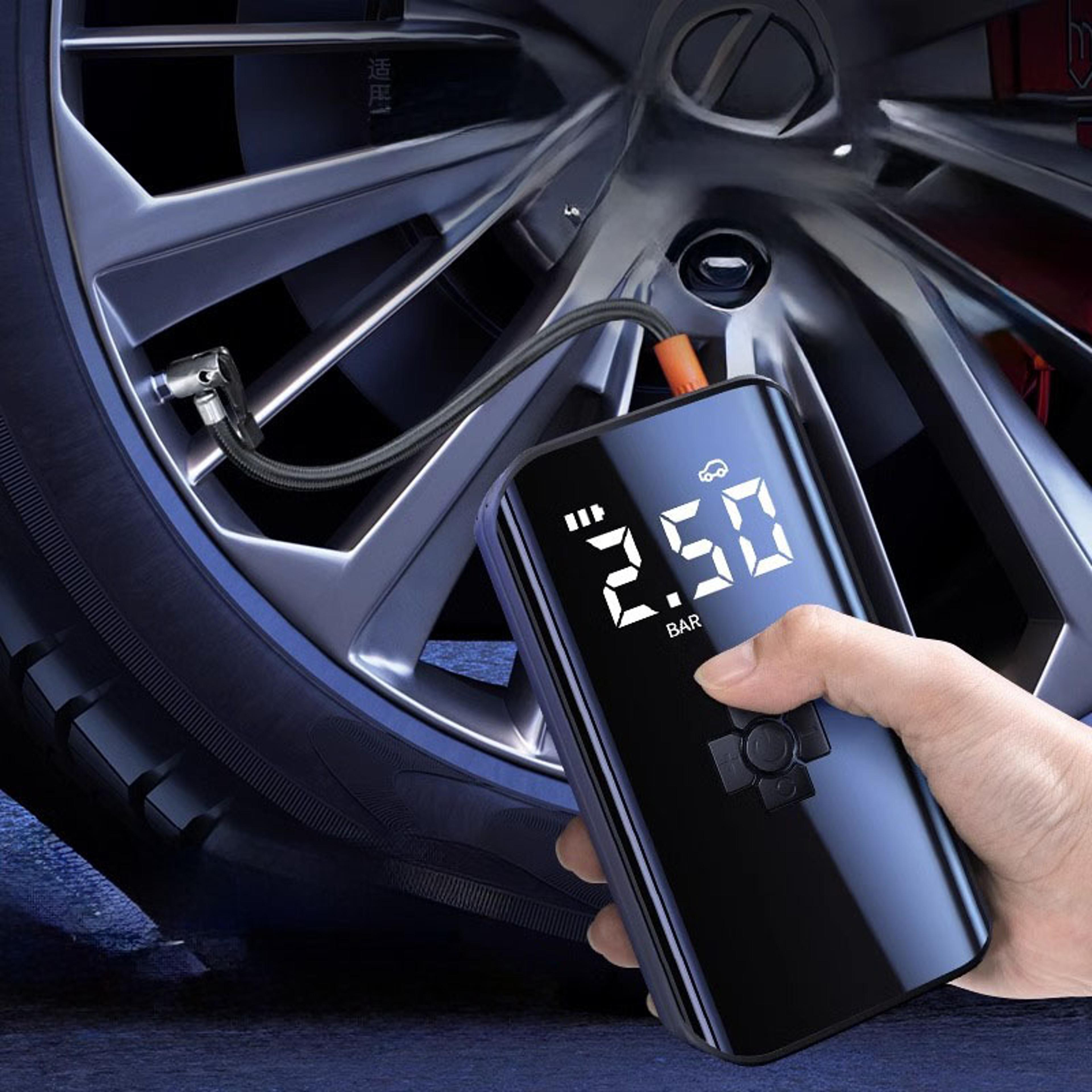 portable tire inflator fast rechargeable air pump for cars, motorcycles & bicycles