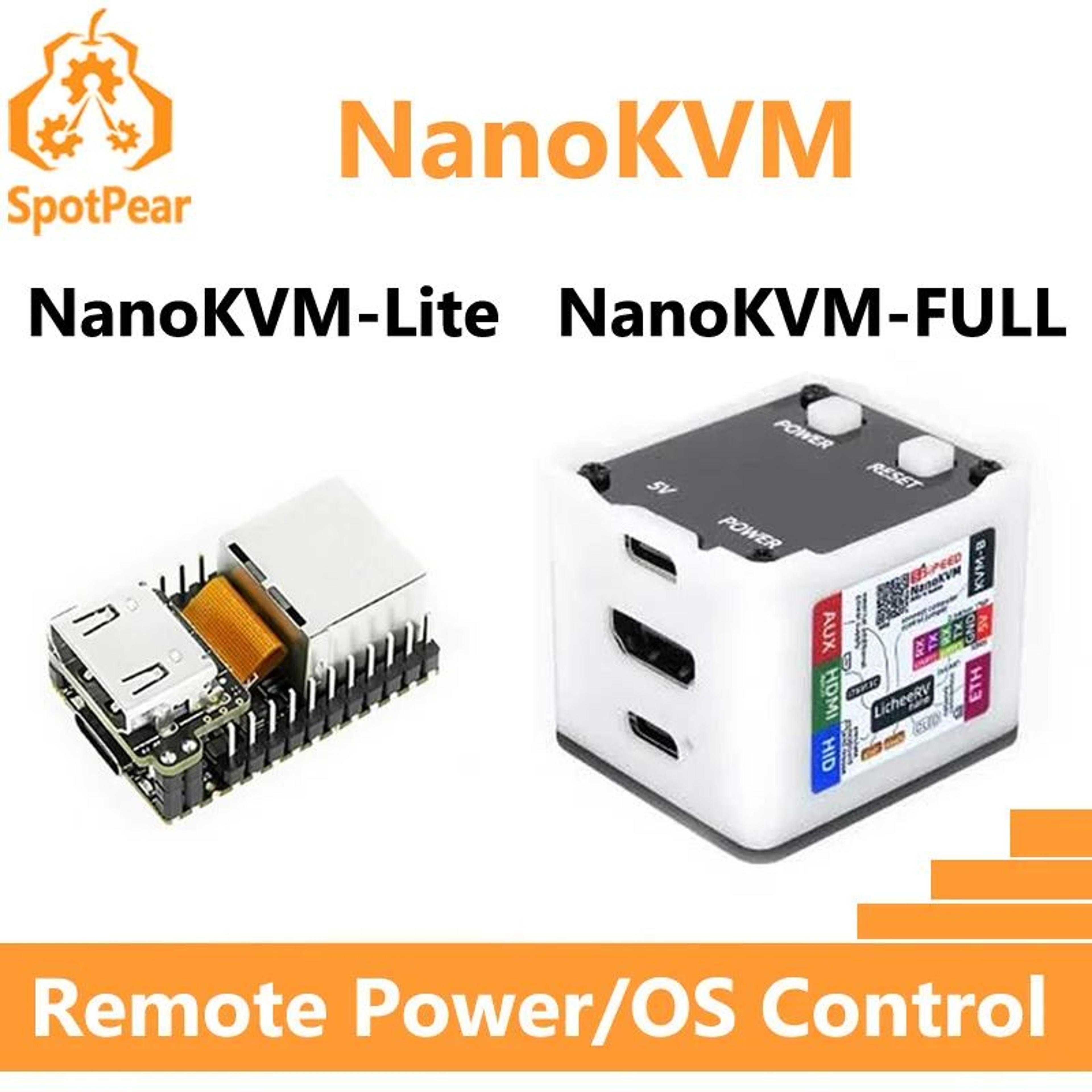 sipeed nanokvm kvm version options, nanokvm-lite & nanokvm-full with risc-v licheerv support for remote power