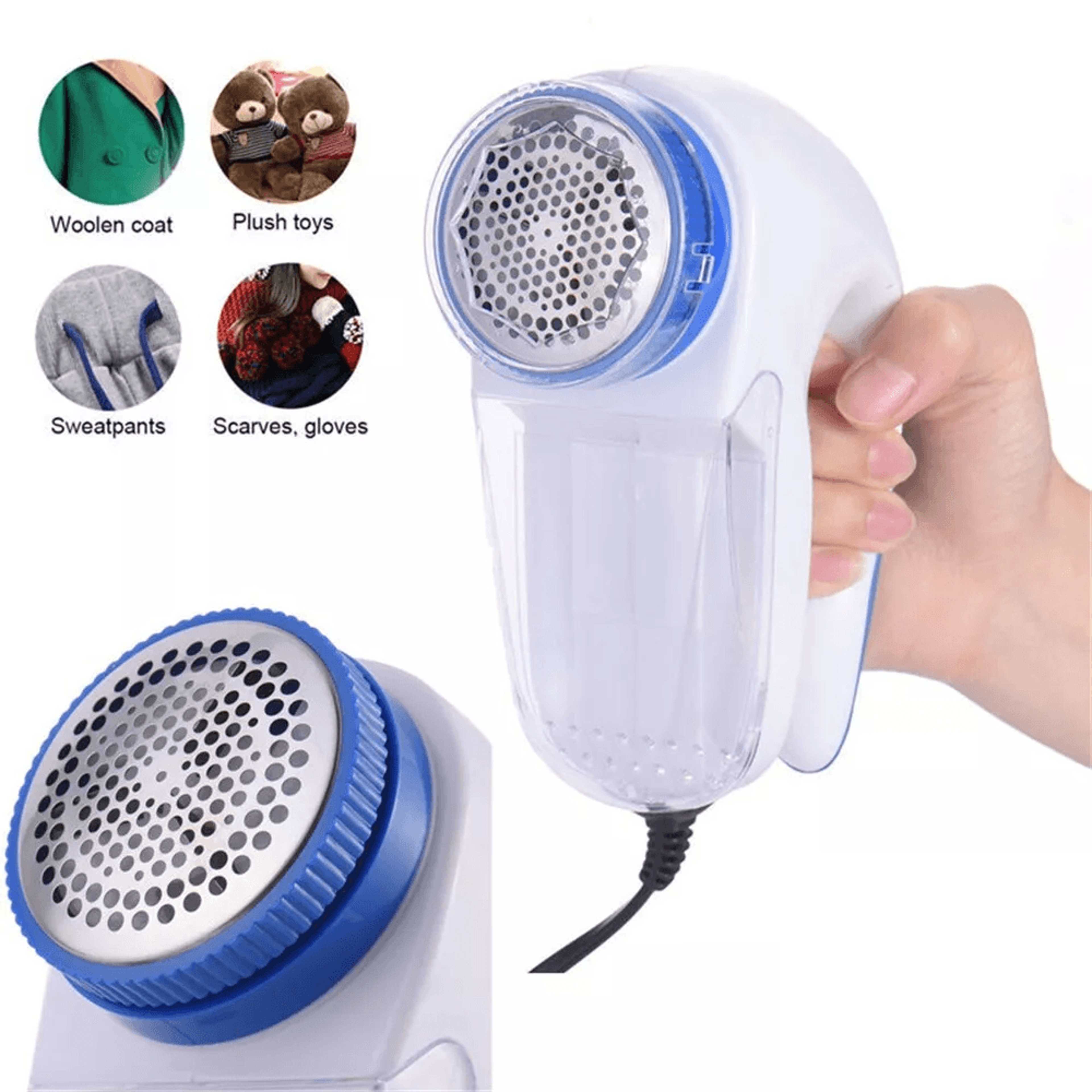 electric clothes lint pill fluff remover, portable fabric sweater fuzz shaver for household garments & furniture
