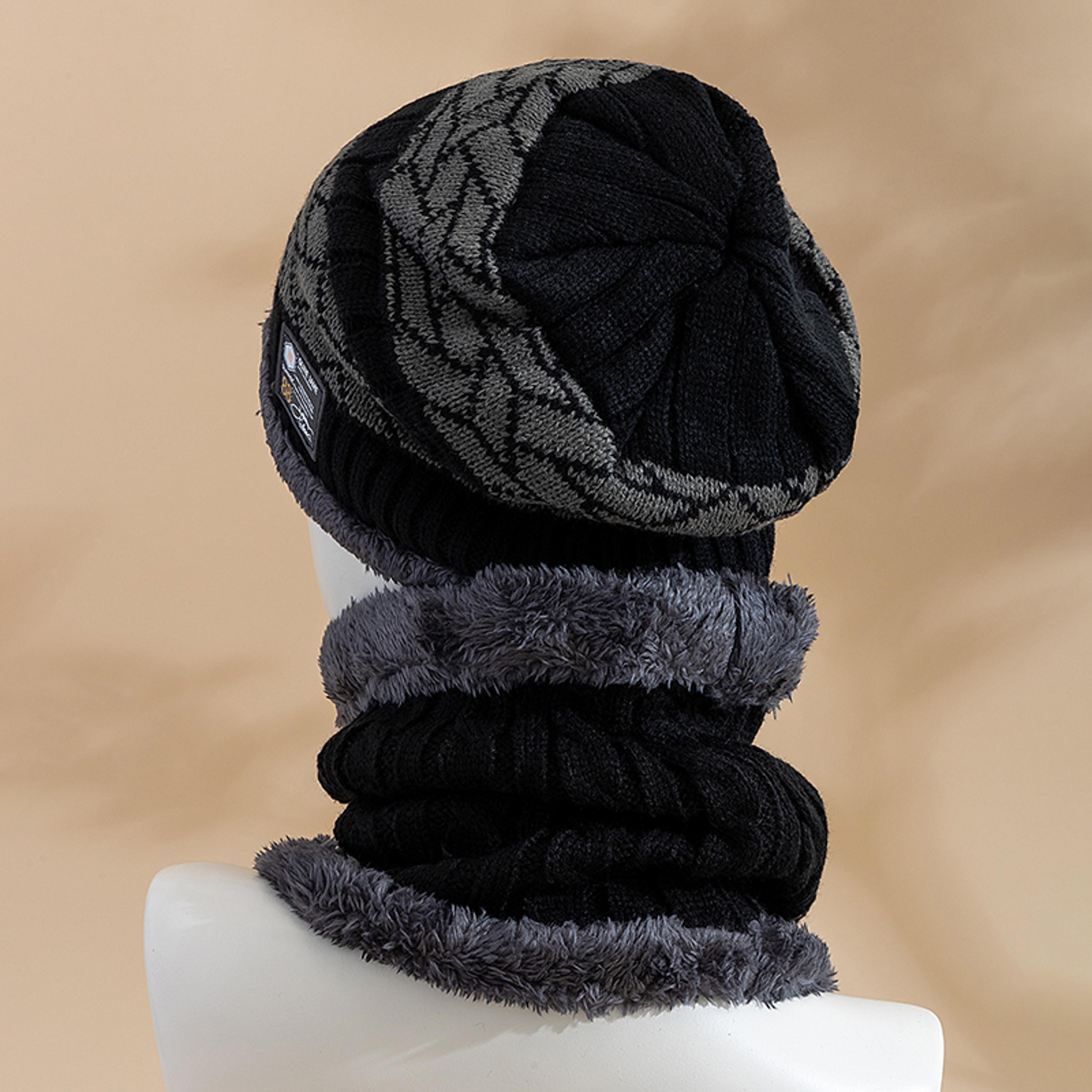 Stylish Winter Hats For Men And Women Knitted Beanie Cap Plush Fur Lining Warm Thick Hot Sale 4