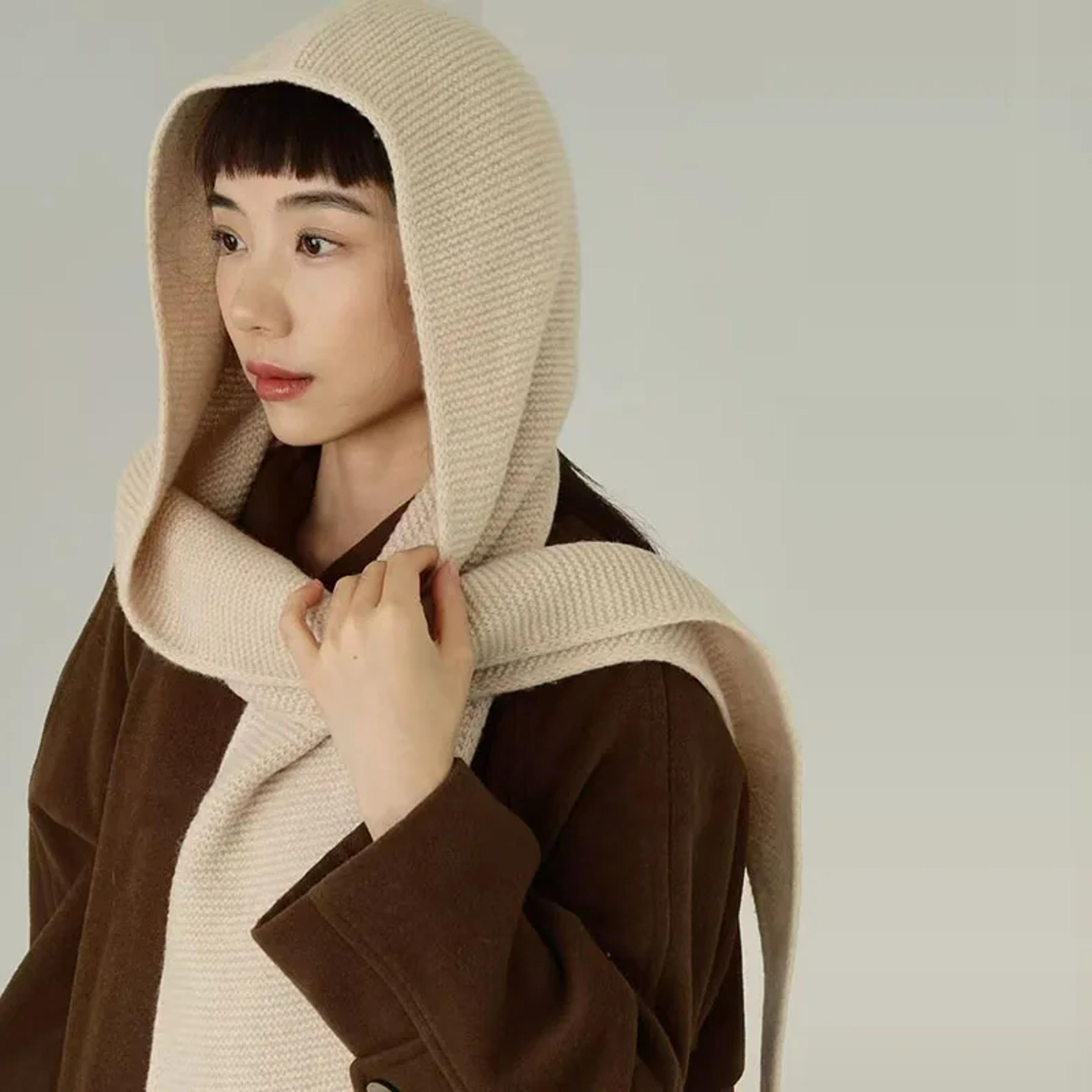 Winter Wool Big Sophie Scarf Oversize Hood Balaclava Bomber Hat Women Windproof Ear Protection Warm 9