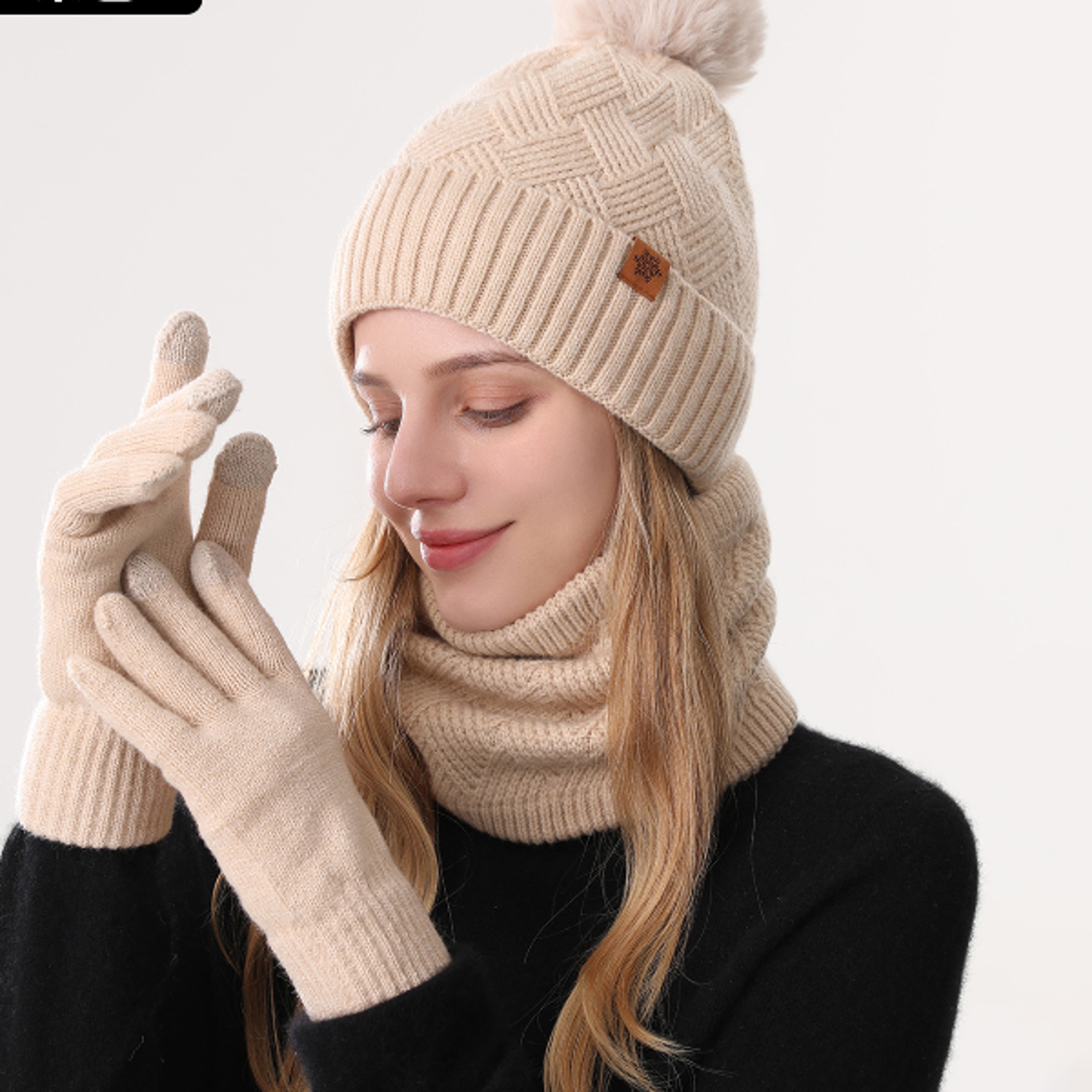Shop Mens and Womens Outdoor Warm Fleecelined Knitted Hats Coldproof Doublelayer Winter Stock
