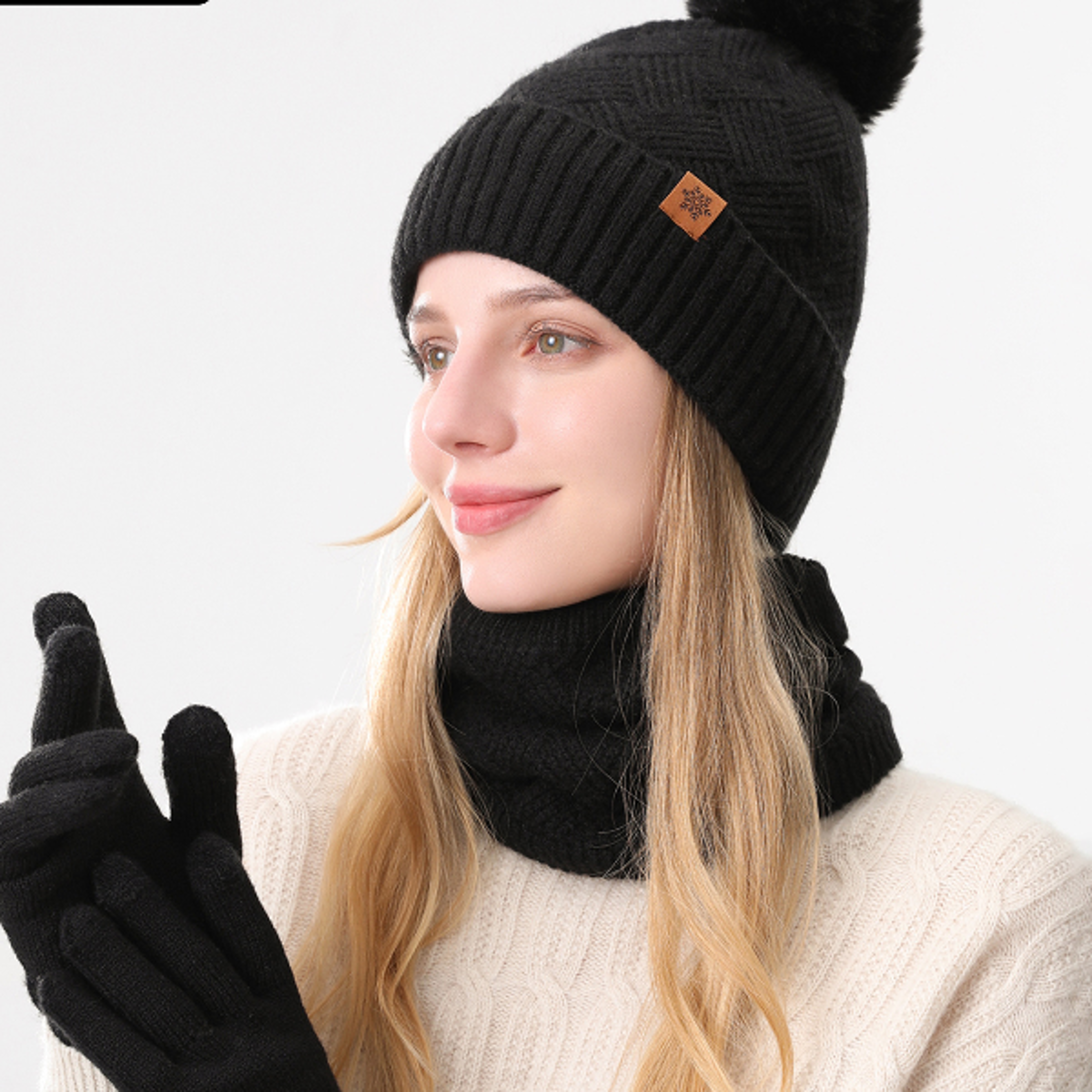 Shop Mens and Womens Outdoor Warm Fleecelined Knitted Hats Coldproof Doublelayer Winter Stock