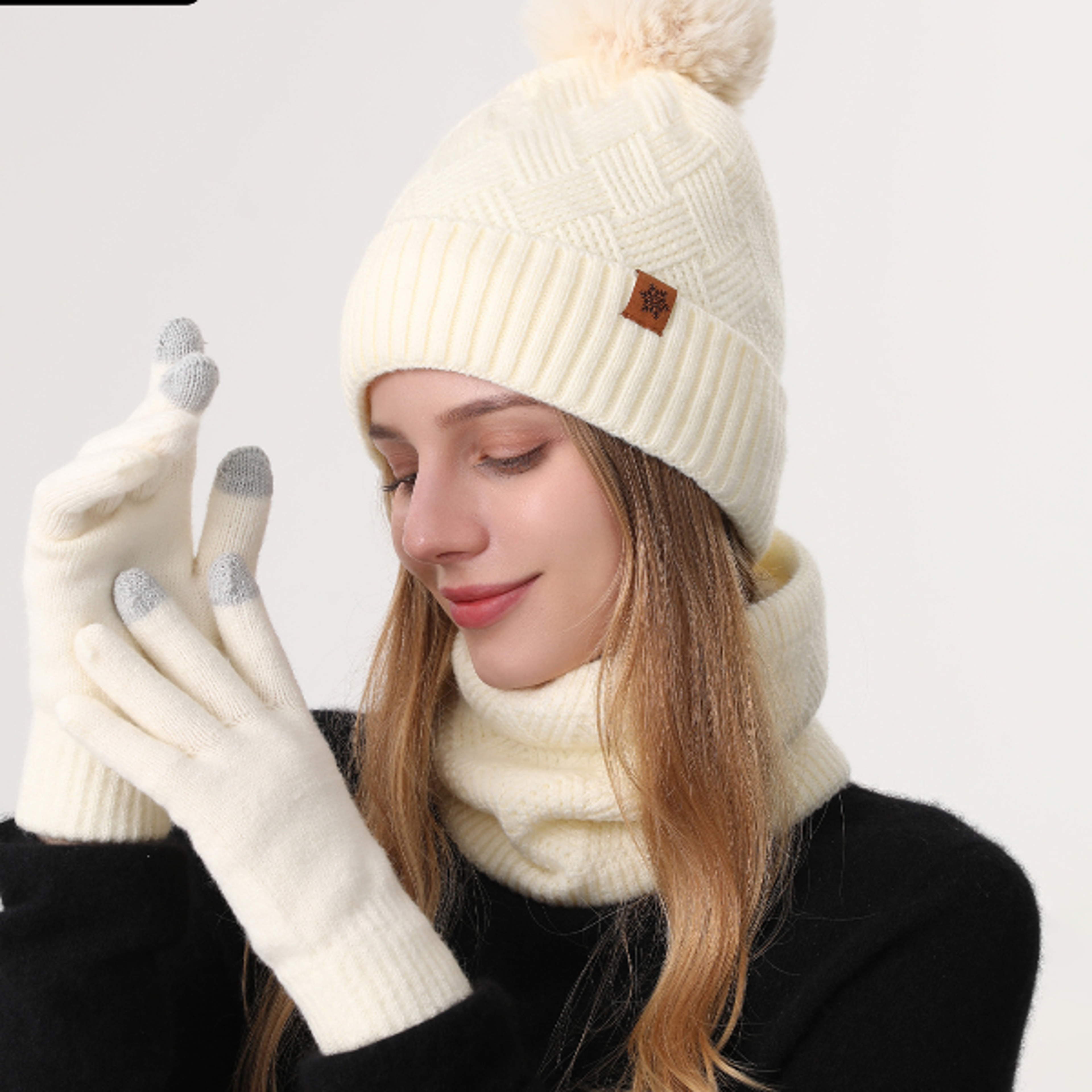 Shop Mens and Womens Outdoor Warm Fleecelined Knitted Hats Coldproof Doublelayer Winter Stock
