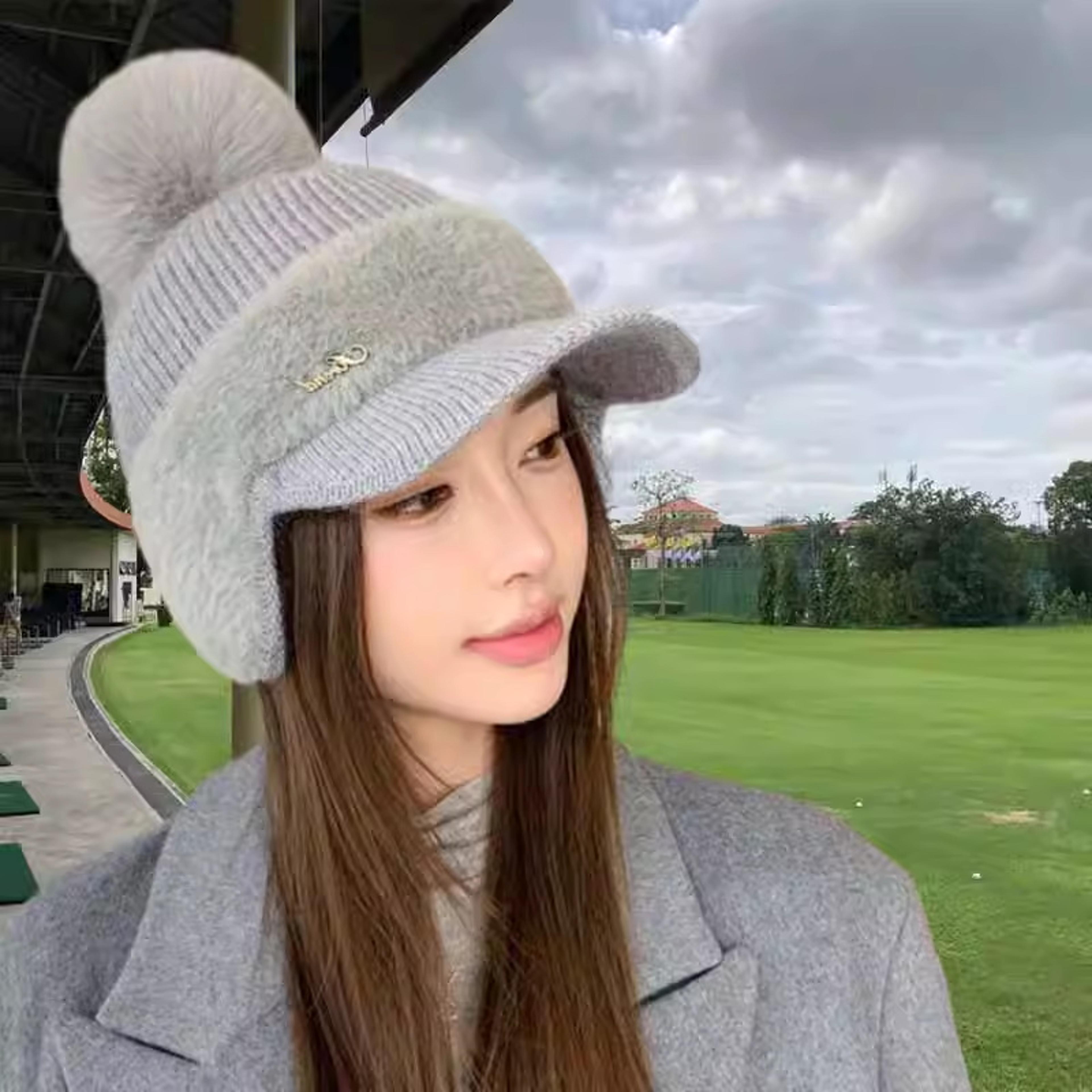 New Fashion Winter Warm Knitted Cap Baseball Hat With Visor For Women Windproof Ear Wing Outdoor Sp 8